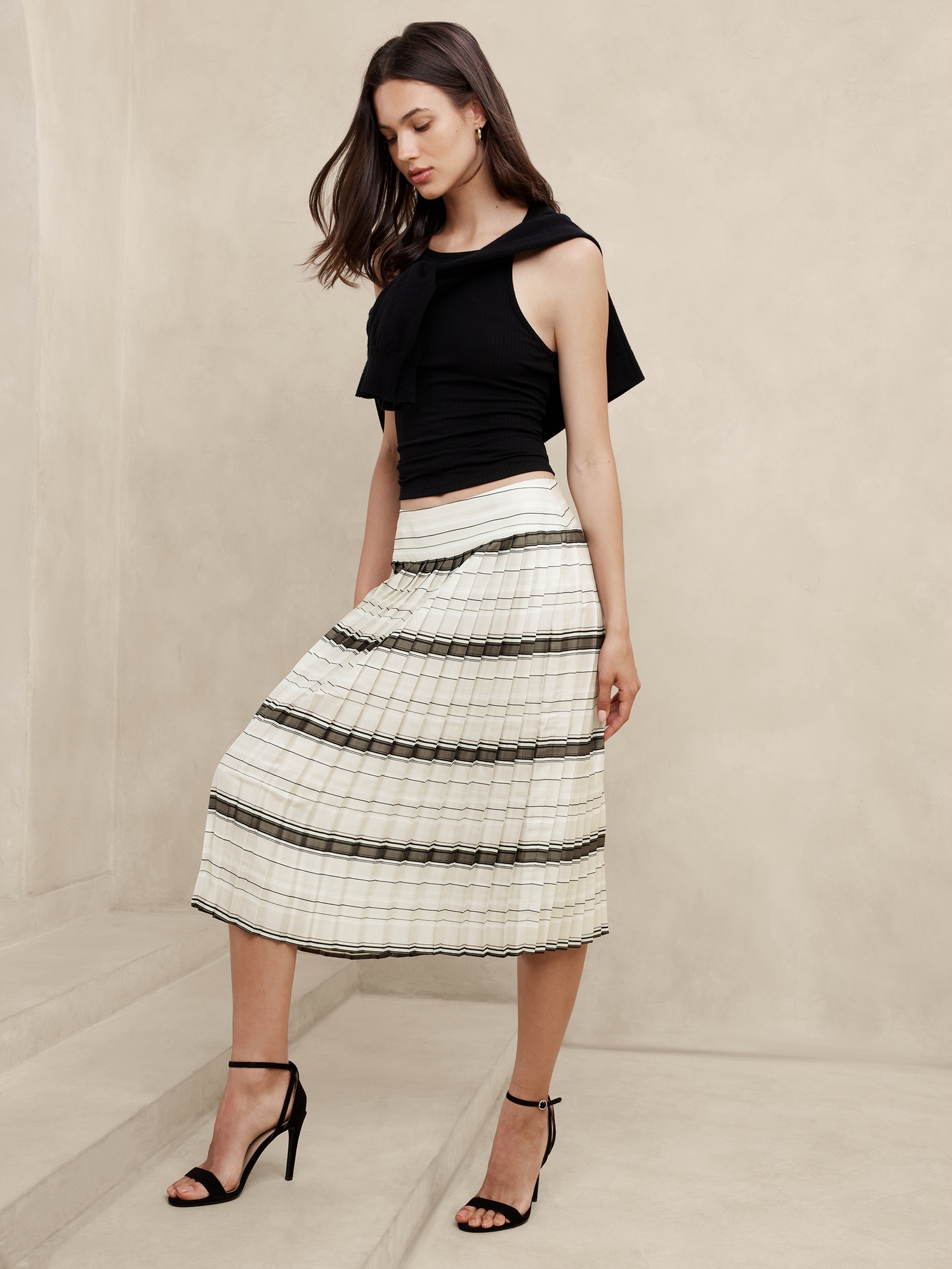 Pleated Midi Skirt