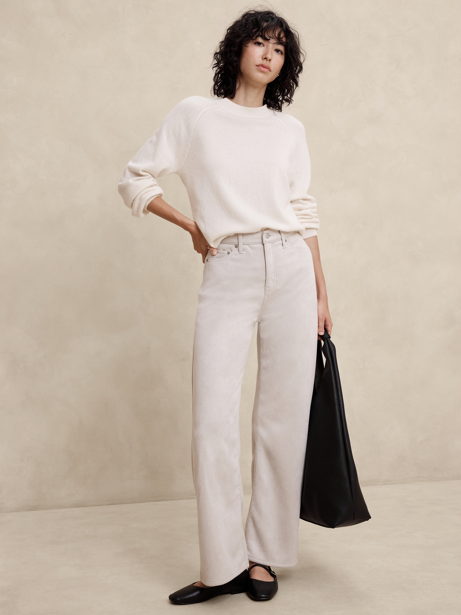 Ultra High-Rise Wide-Leg Vegan Suede Pant