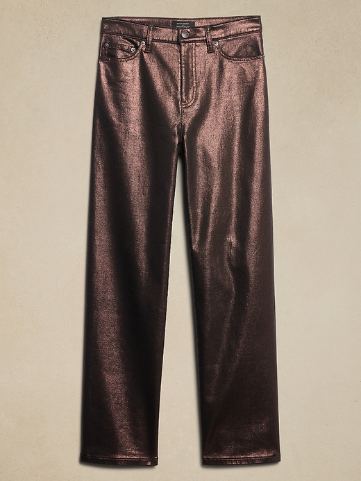 High-Rise Metallic Straight Jean | Banana Republic Factory