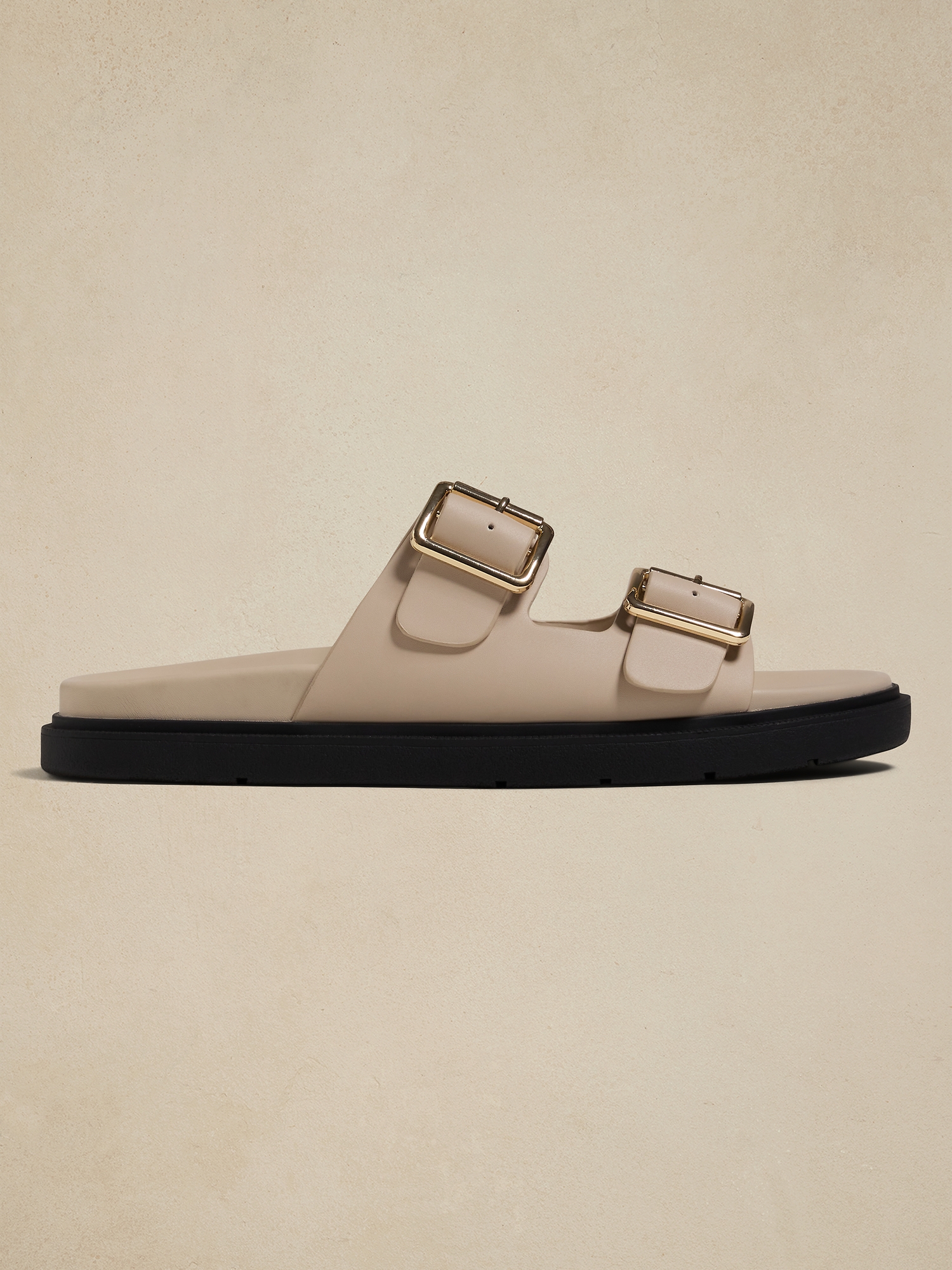 Vegan Leather Buckle Sandal