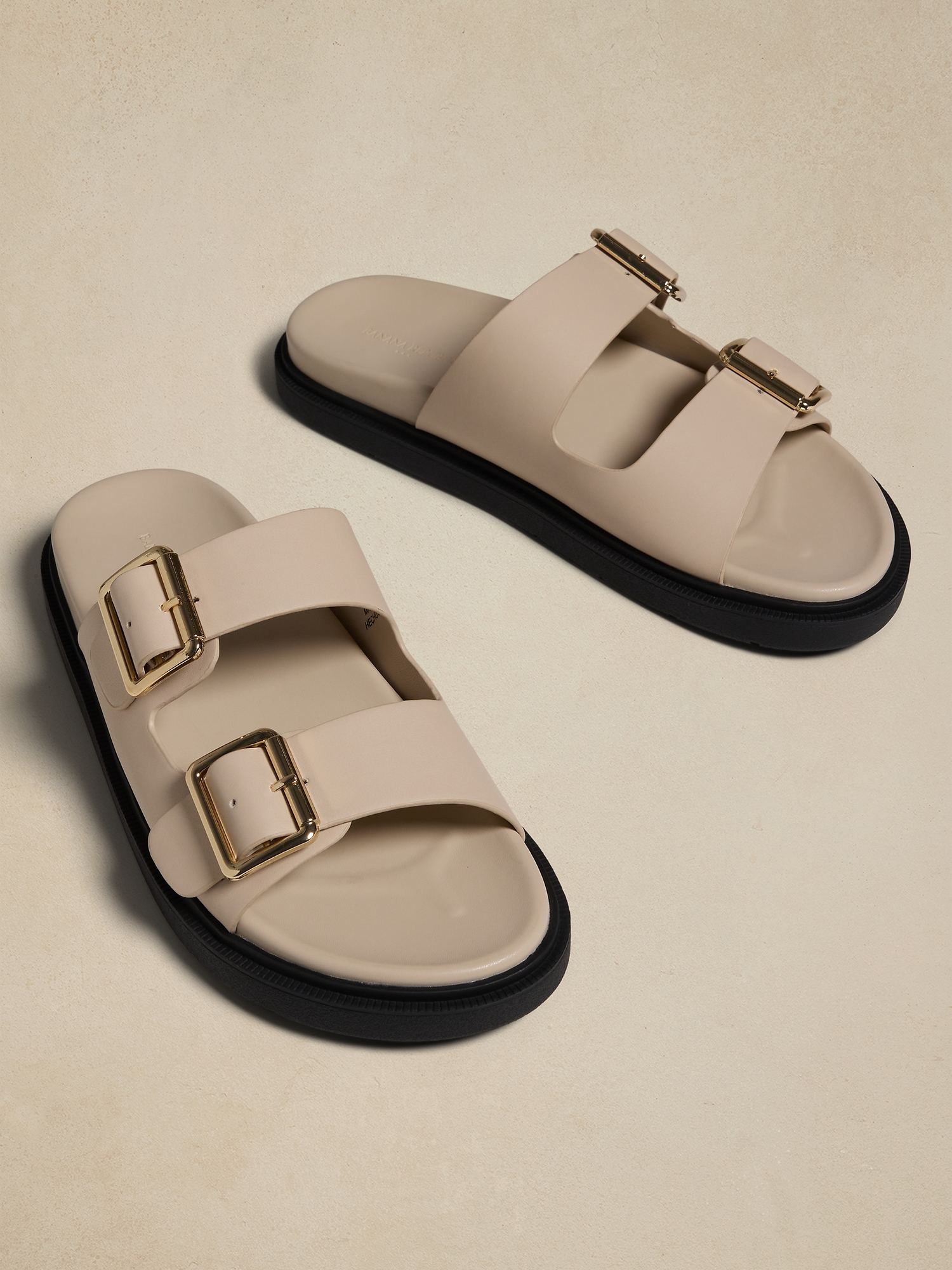 Vegan Leather Buckle Sandal