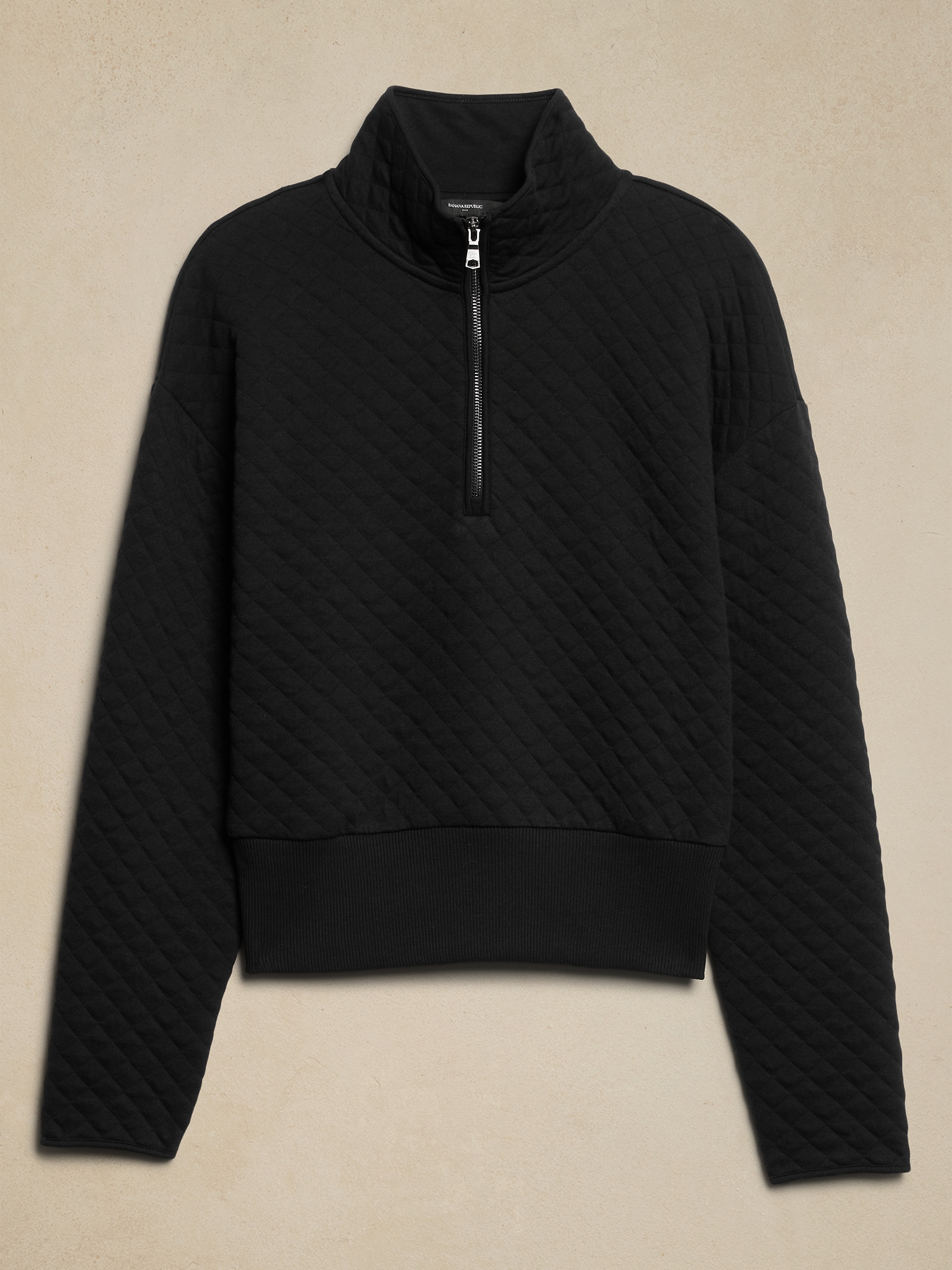 Quilted Quarter-Zip Sweatshirt