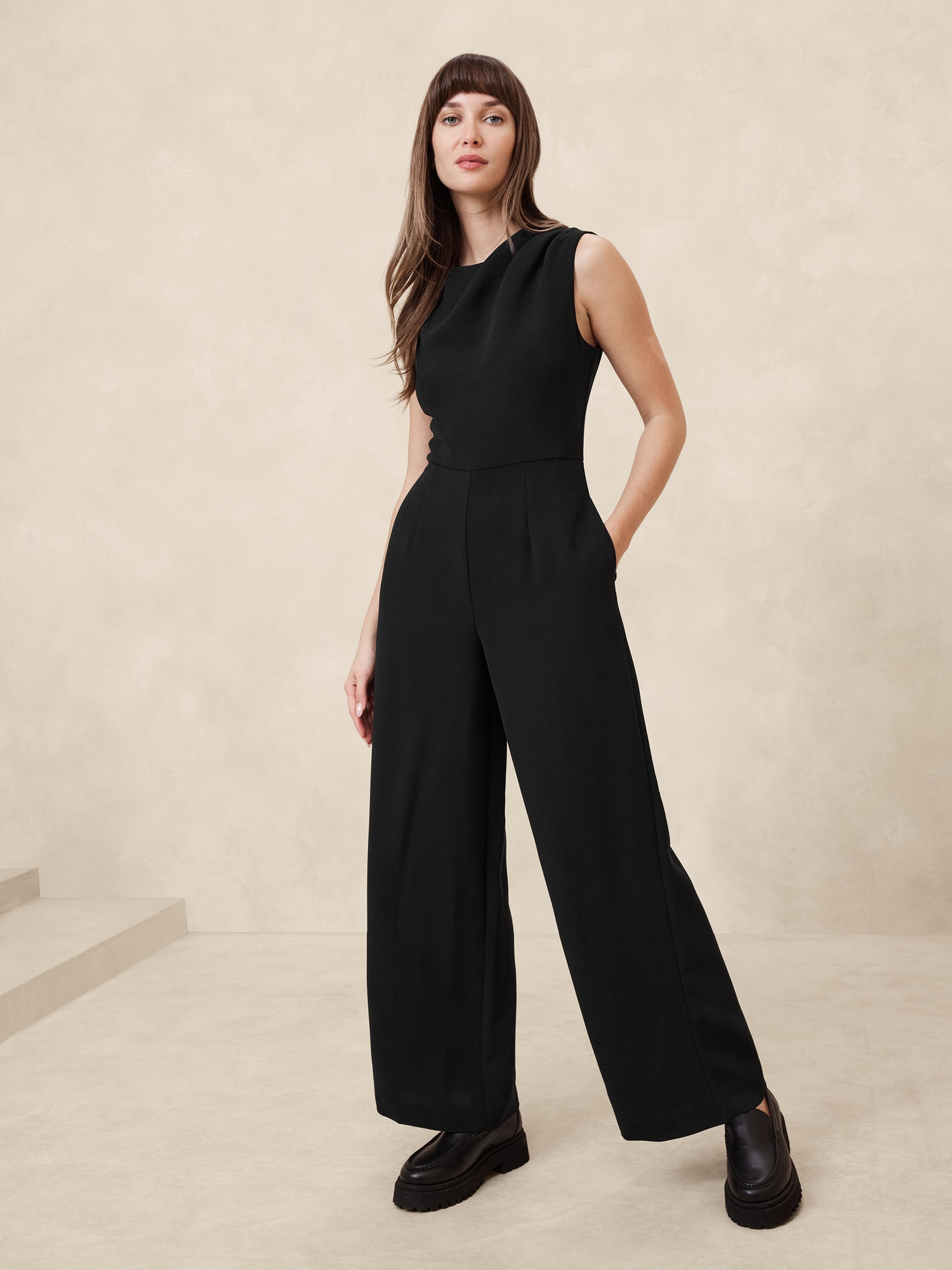 Cowl-Neck Jumpsuit