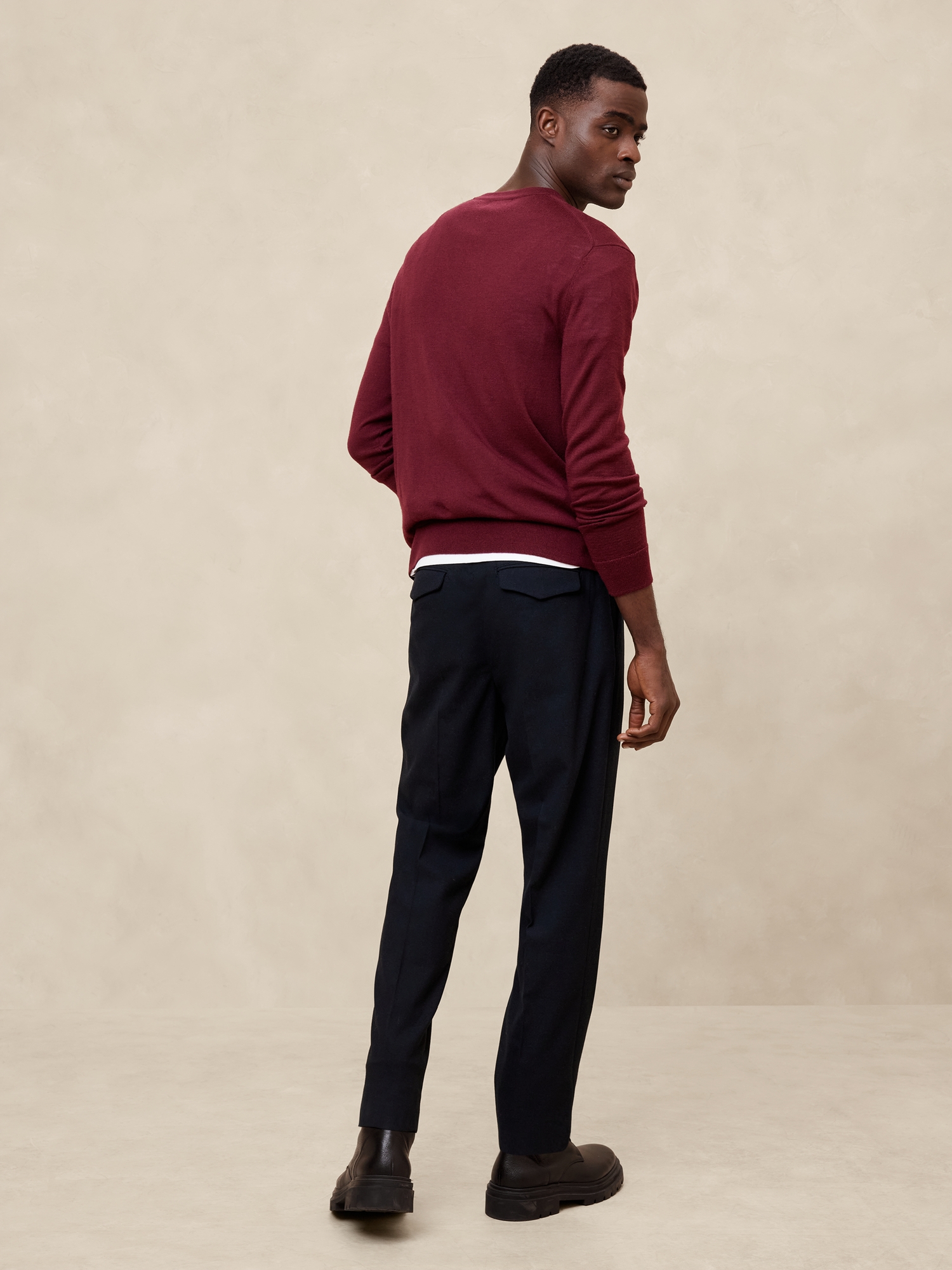 Relaxed Brushed Pleated Pant