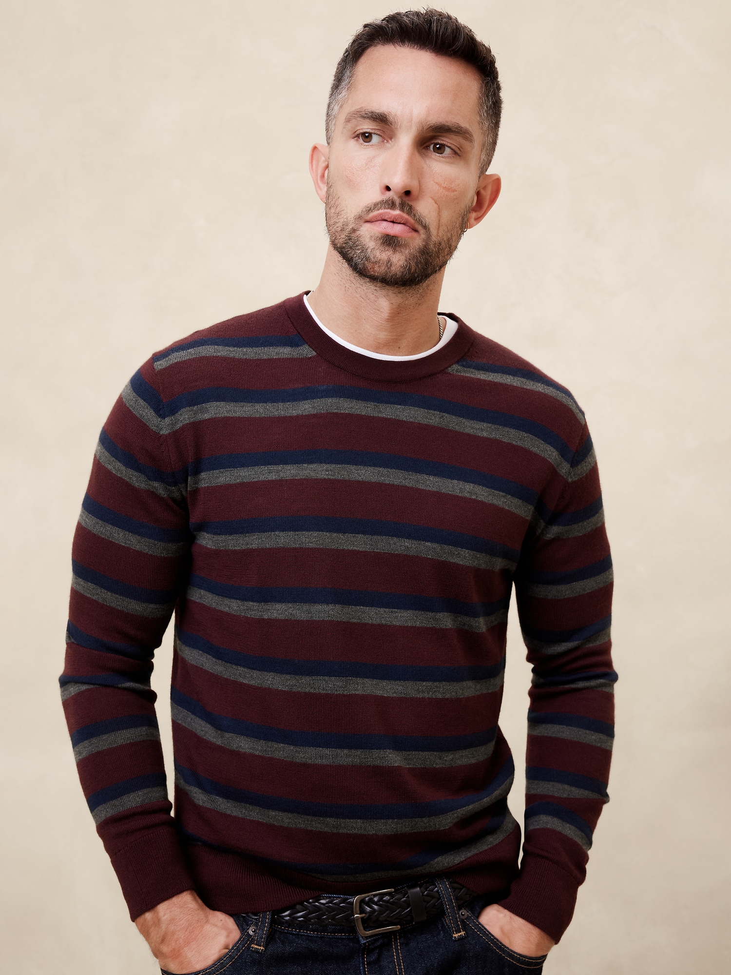 Banana republic men's crew neck sweater sale