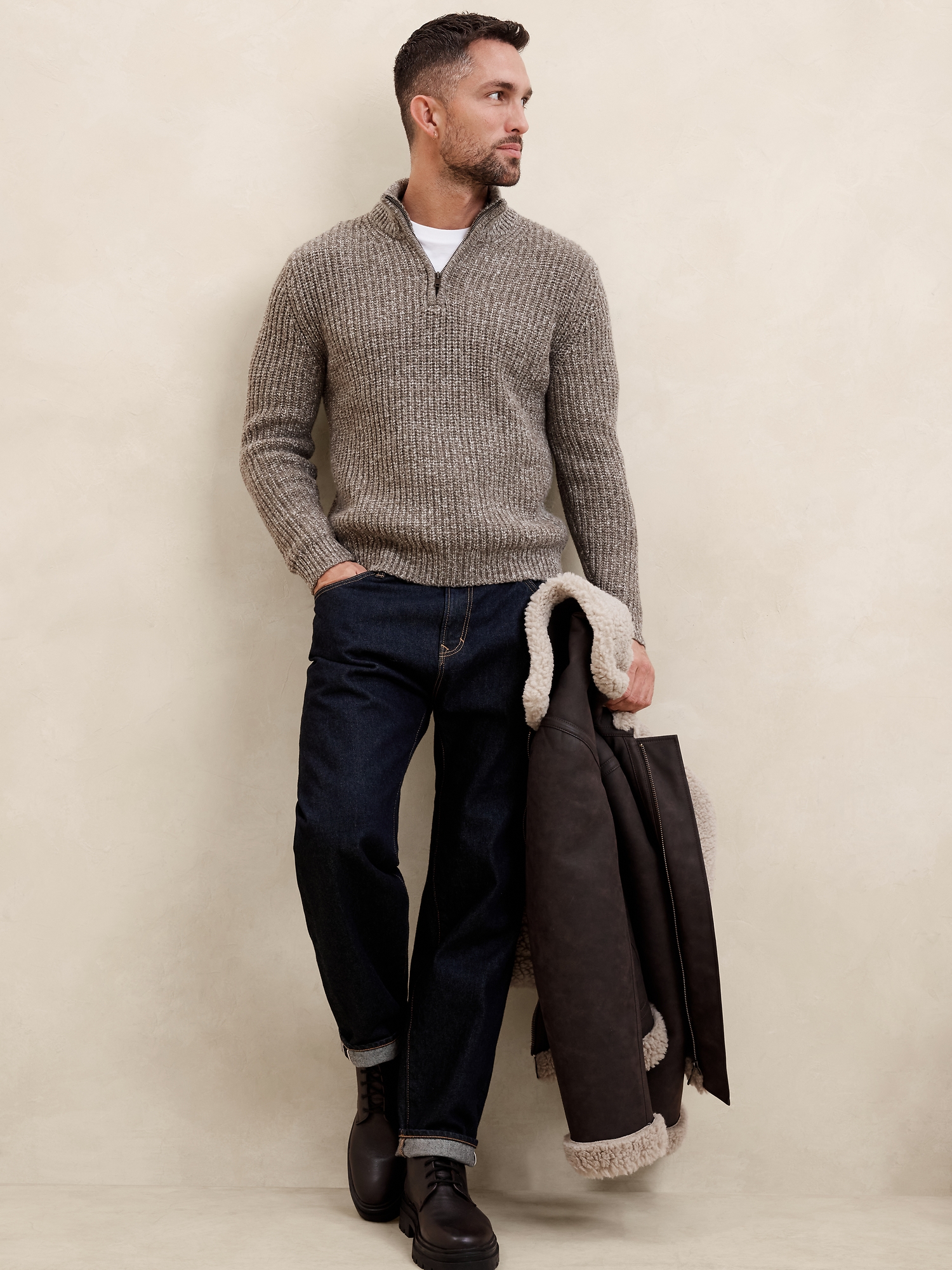 Image number 3 showing, Marled Half-Zip Sweater