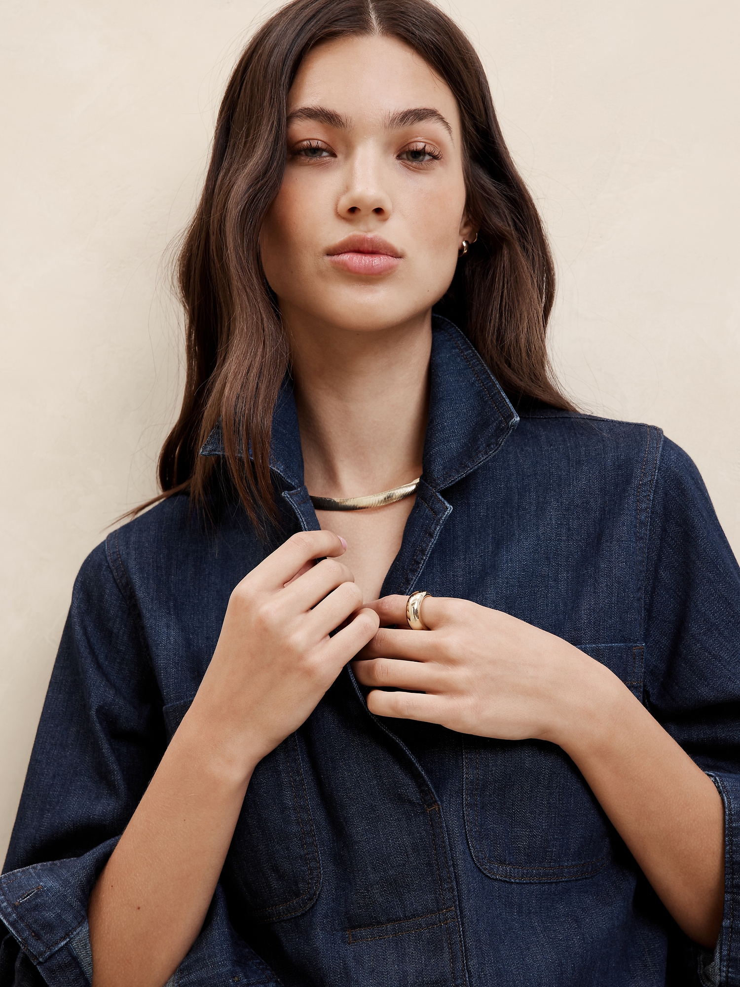 Denim Collared Pocket Shirt