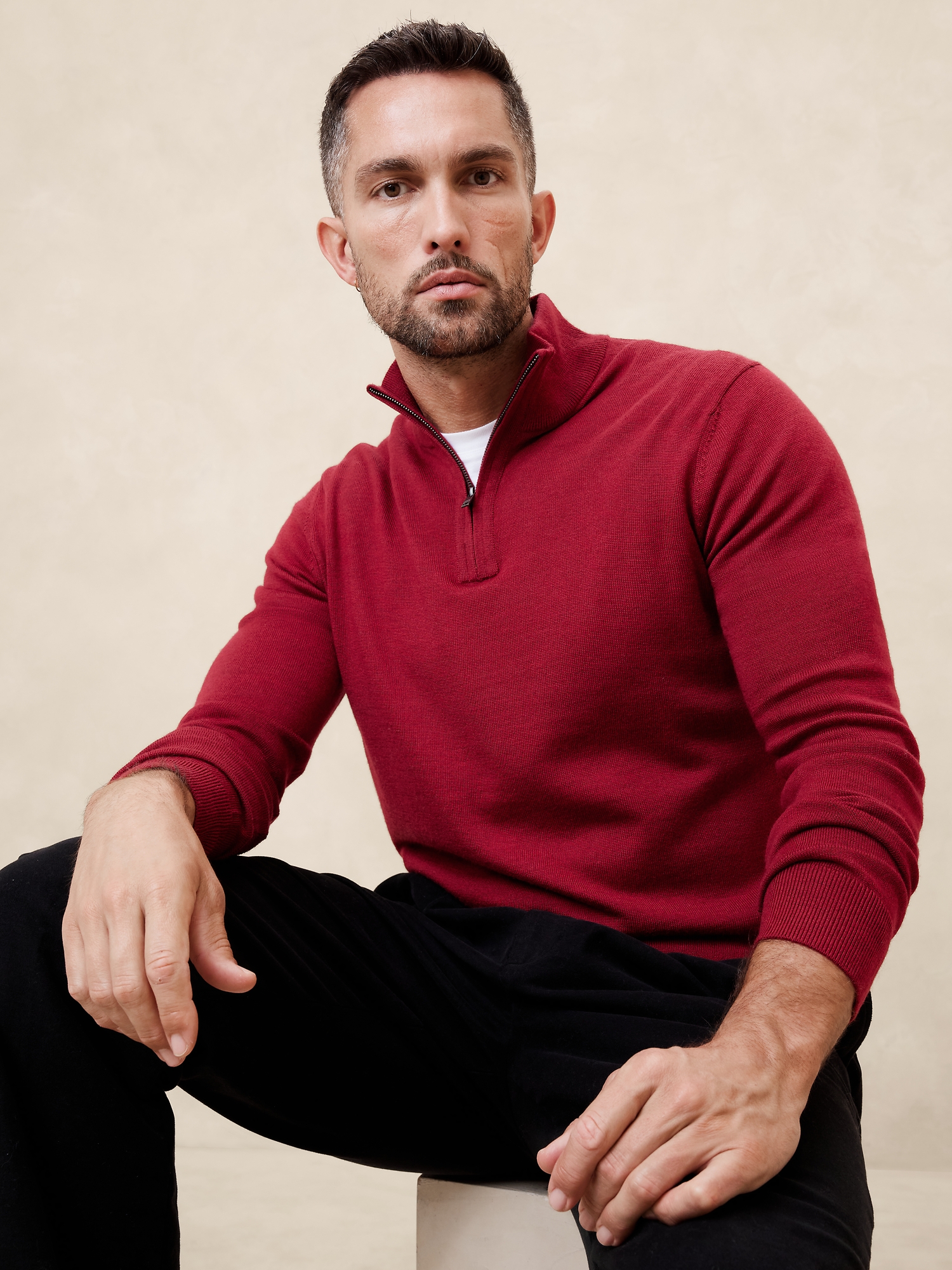 Men's sweaters with half zipper on sale