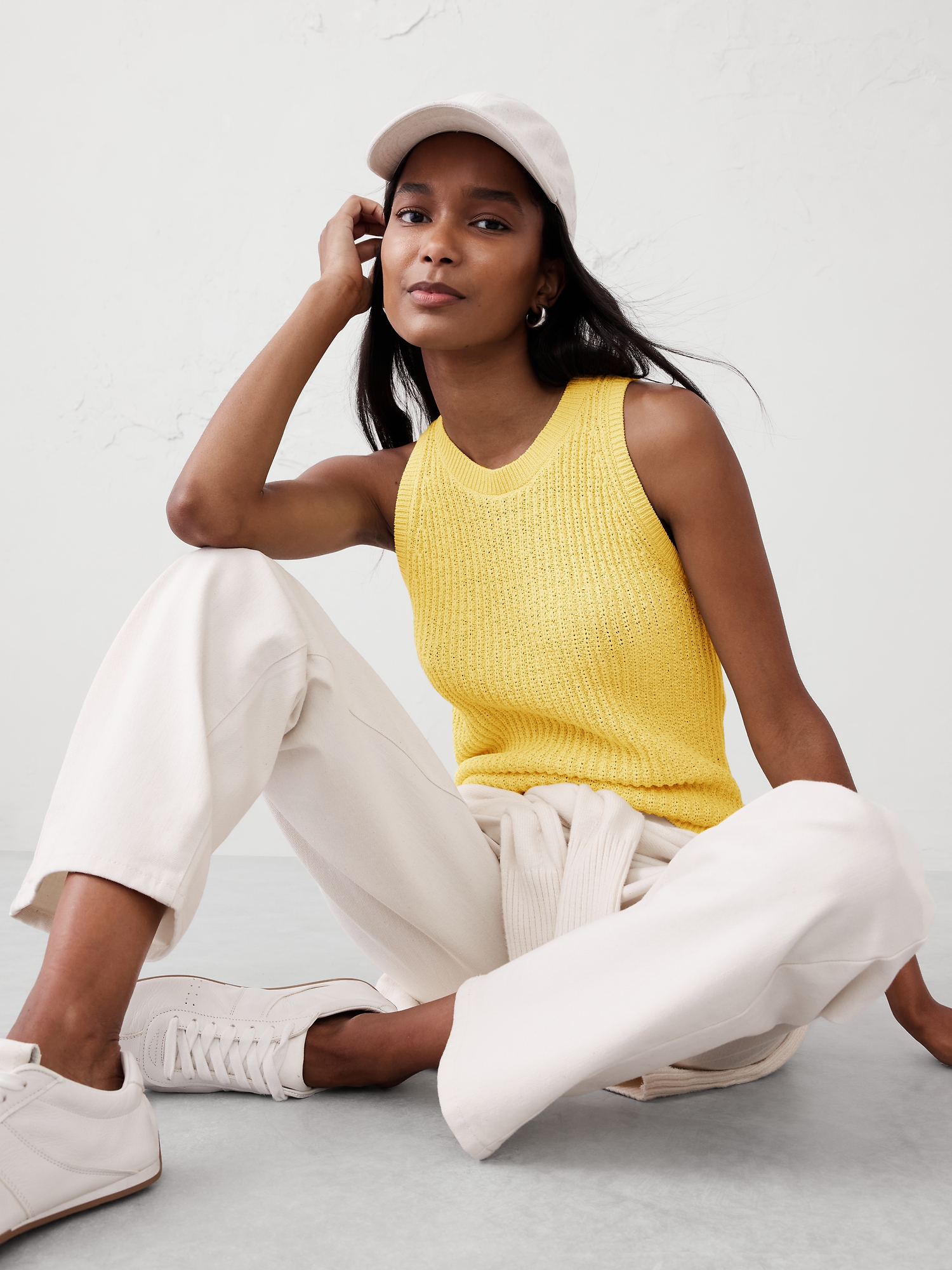 Camisole en tricot côtelé texturé