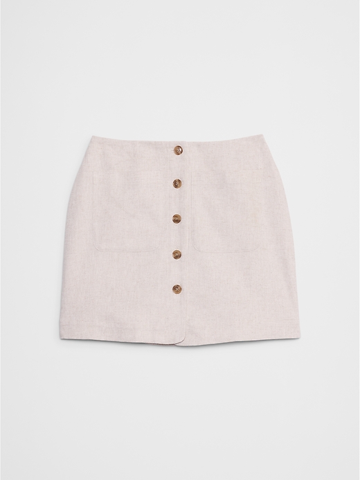 Linen-Blend A-Line Mini Skirt Banana Republic Factory