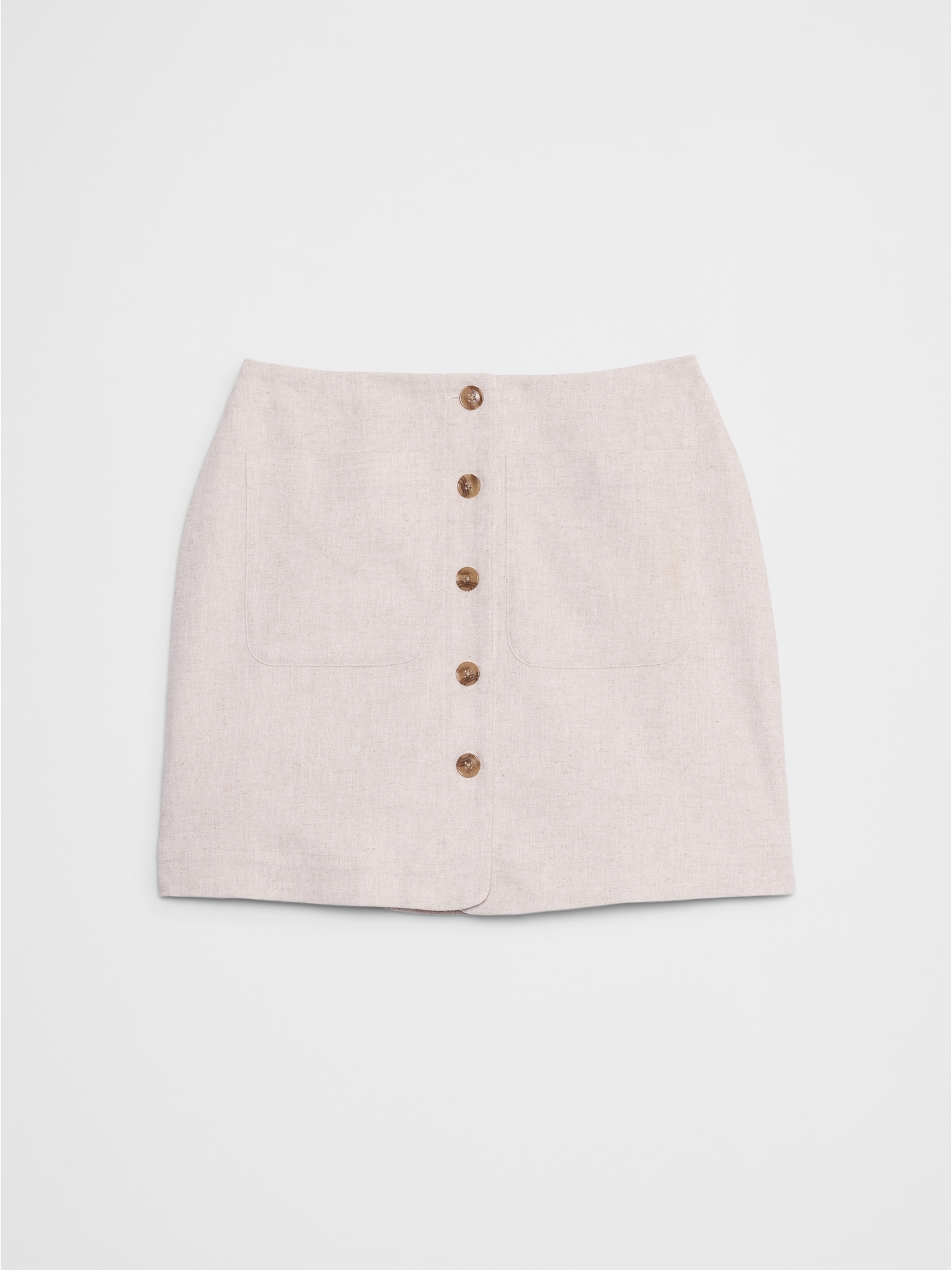 Linen-Blend A-Line Mini Skirt