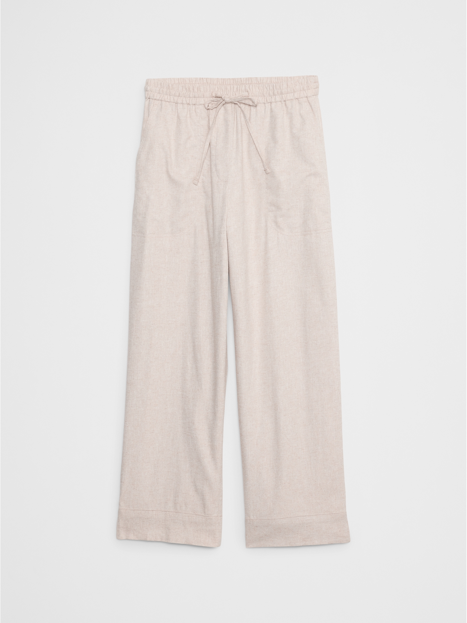 Linen-Blend Pull-On Straight Pant