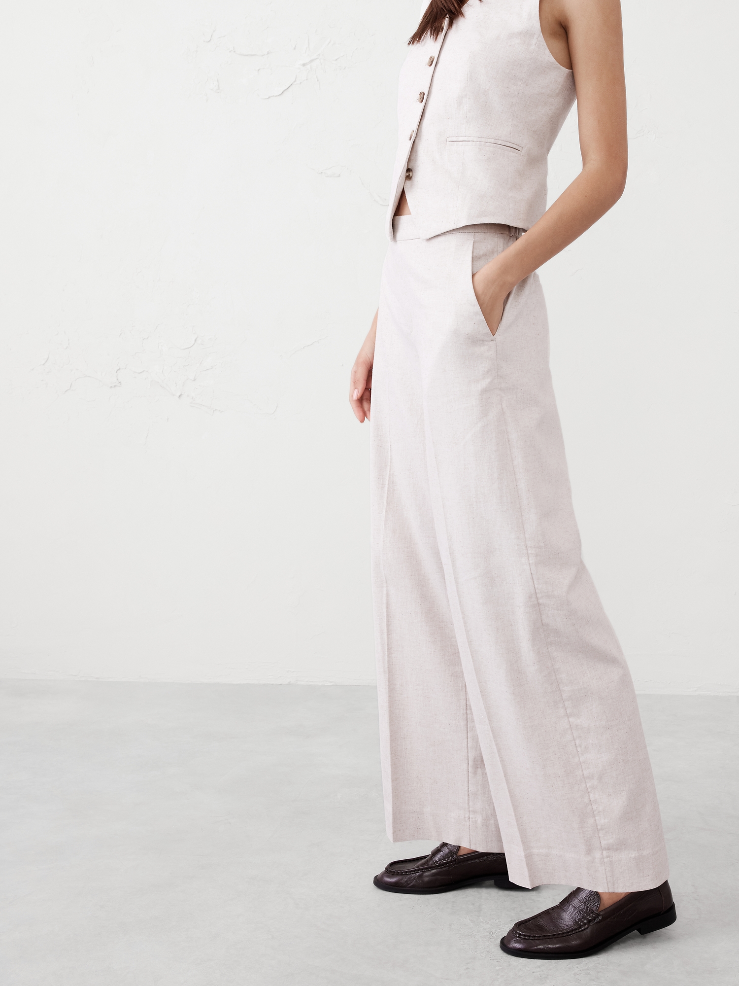 Hayden Linen-Blend Wide-Leg Pant