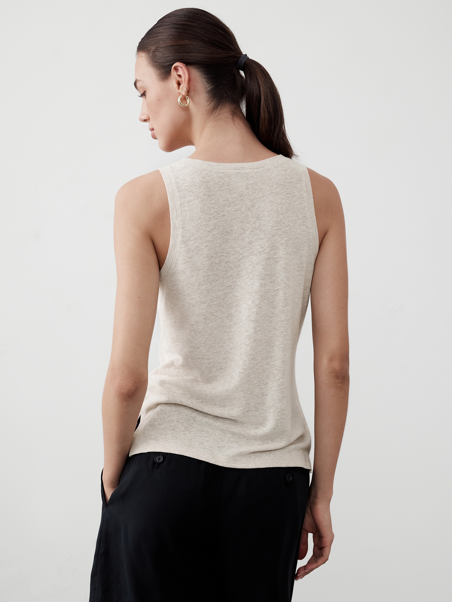 Image number 2 showing, Linen-Blend Tank