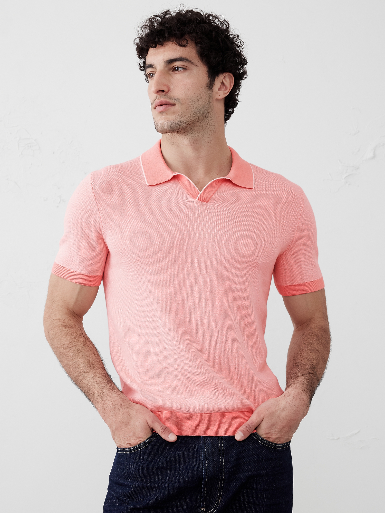 トップス Standard Seed Stitch Polo OVY kaja Standard Seed Stitch Polo | OVY