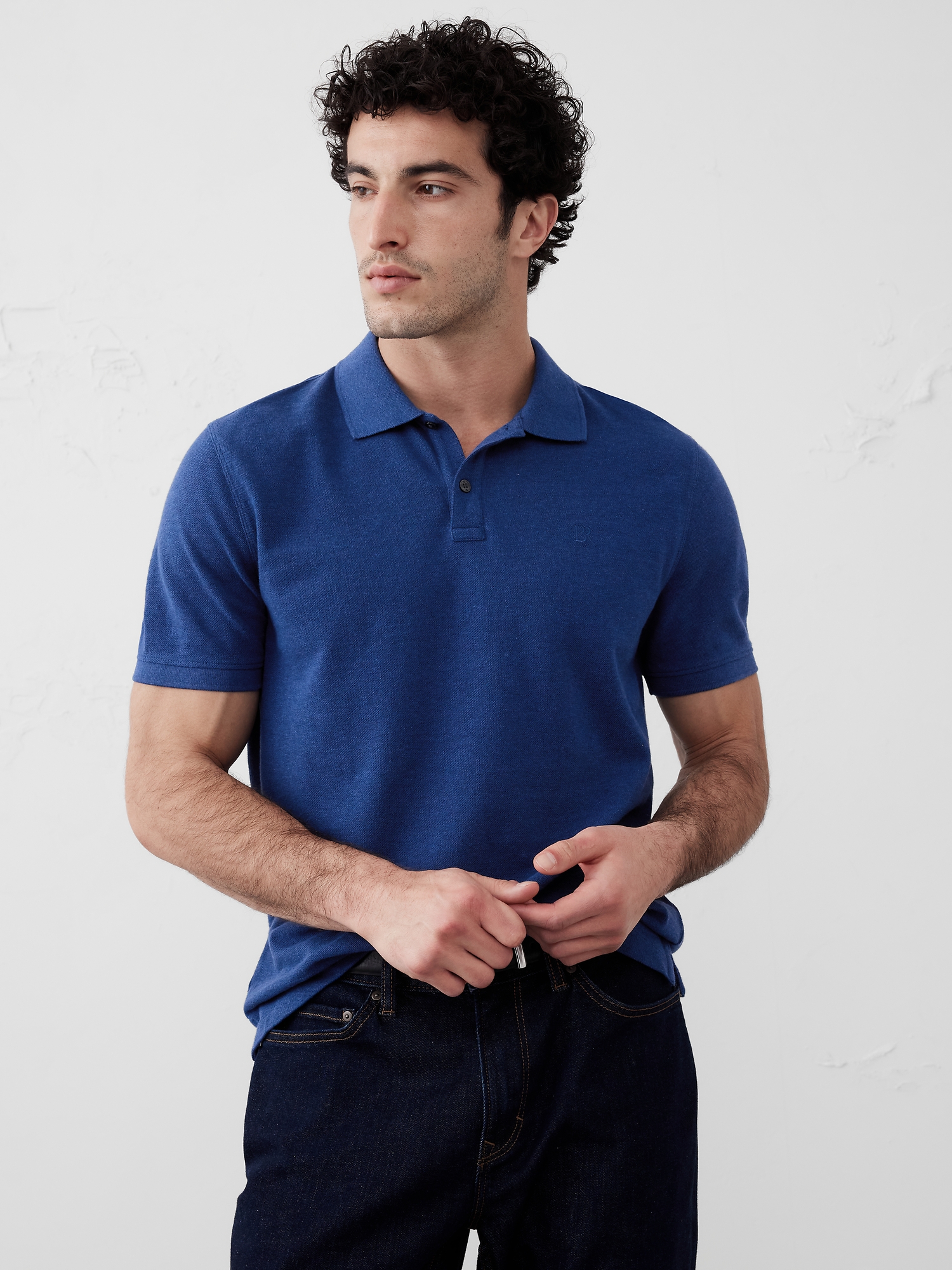 Cotton Monogram Pique Polo