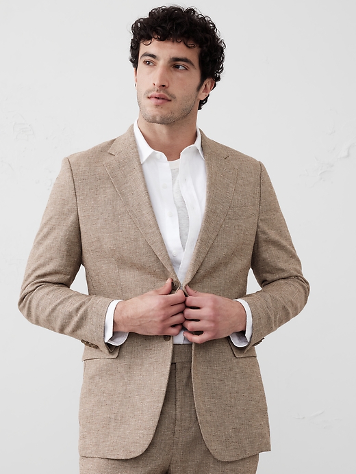 Linen-Blend Herringbone Suit Jacket | Banana Republic Factory
