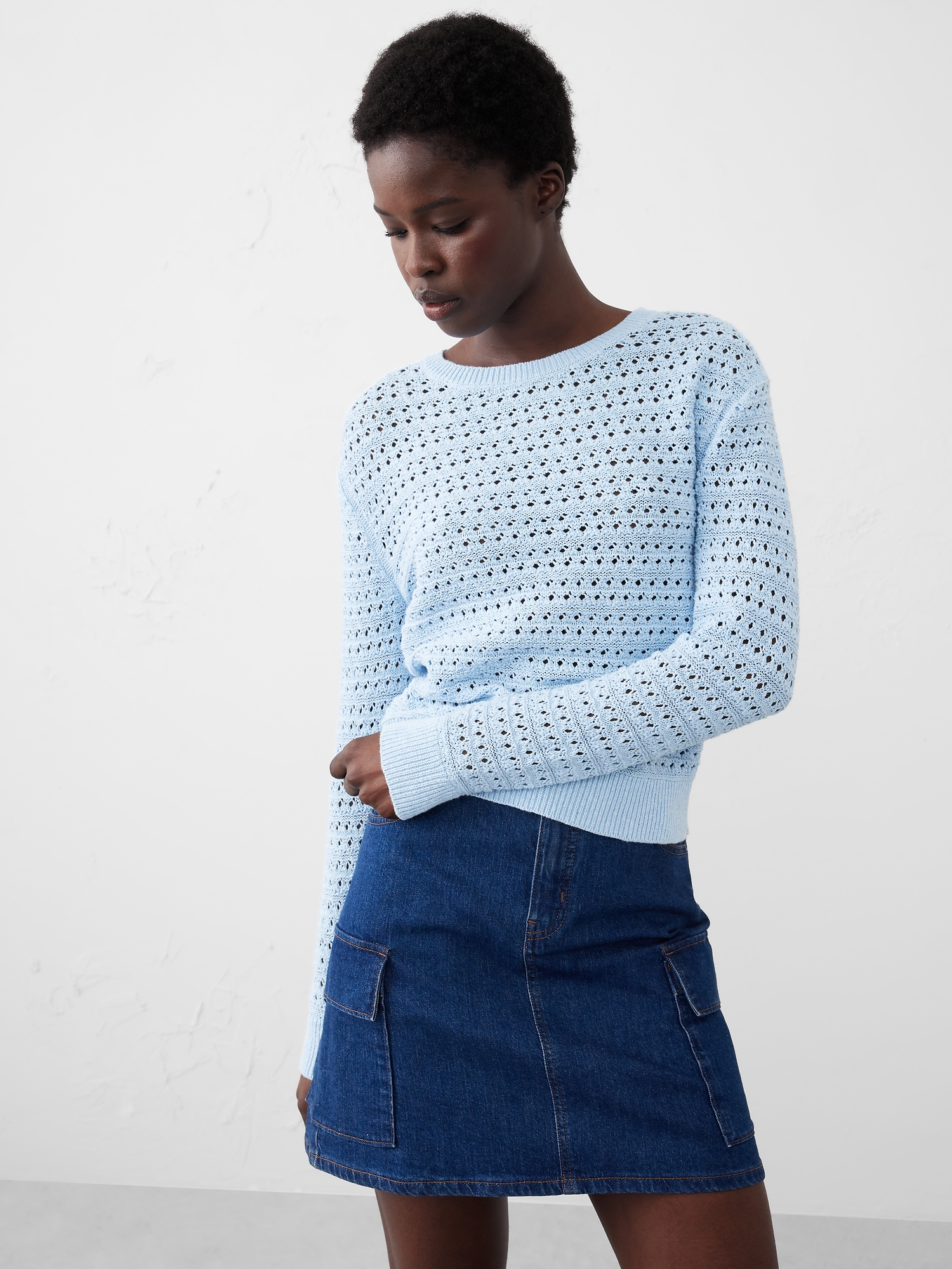 Open Stitch Pullover Sweater