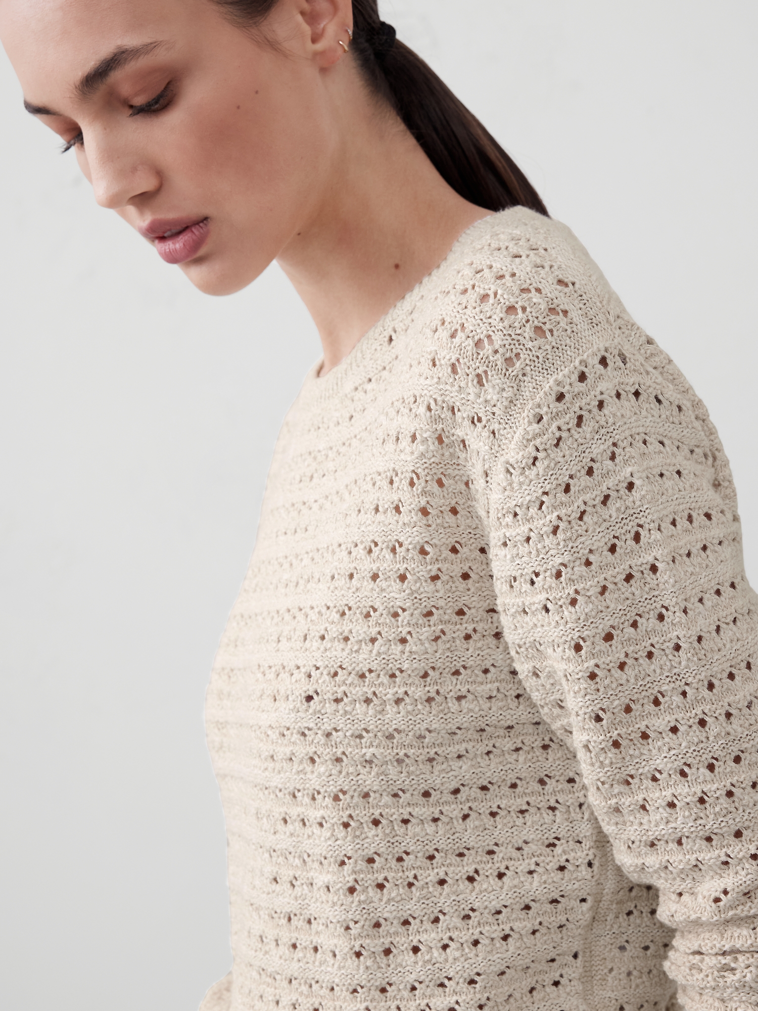 Open Stitch Pullover Sweater