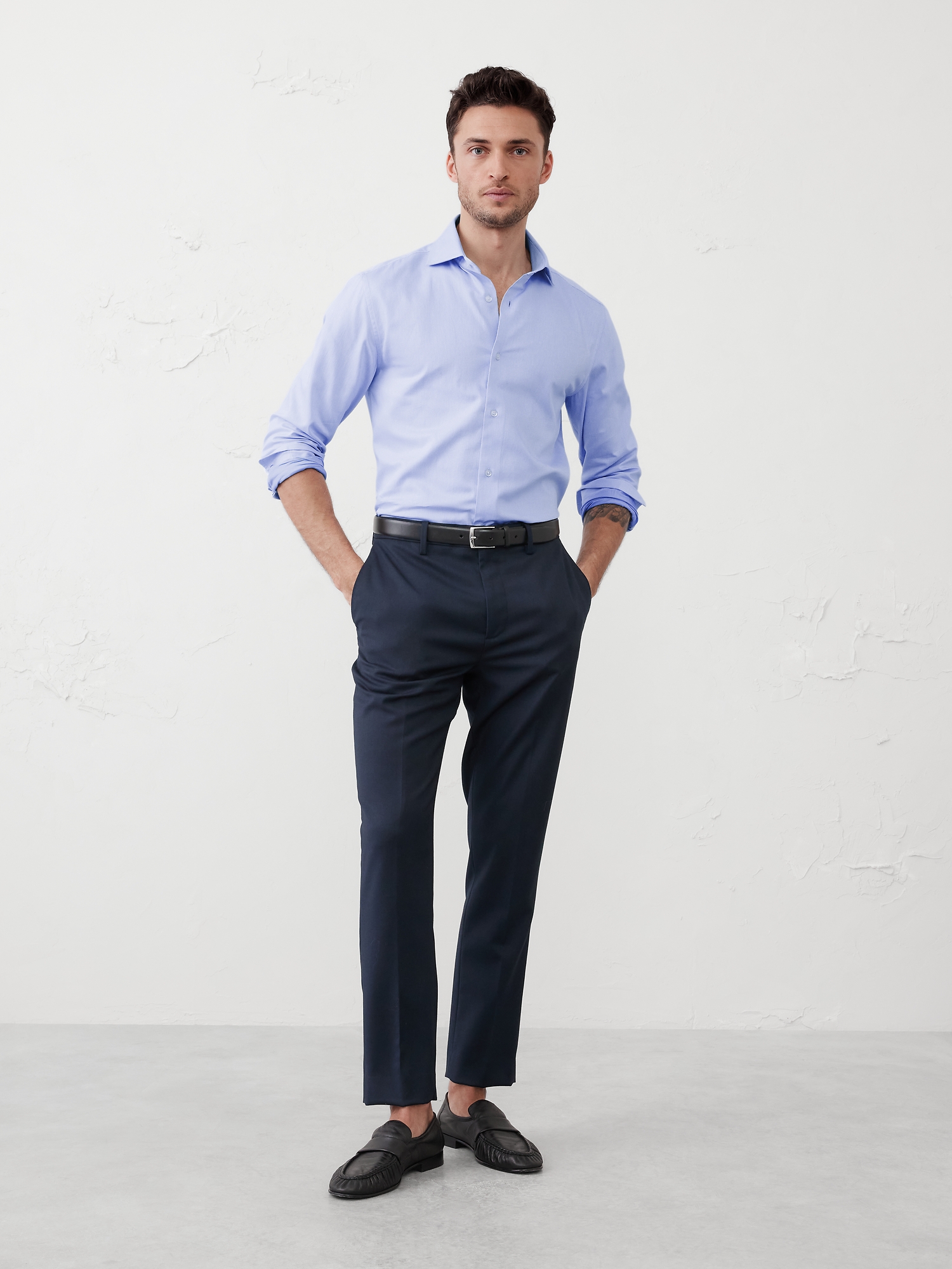 Image number 1 showing, Slim-Fit Dobby Dress Shirt
