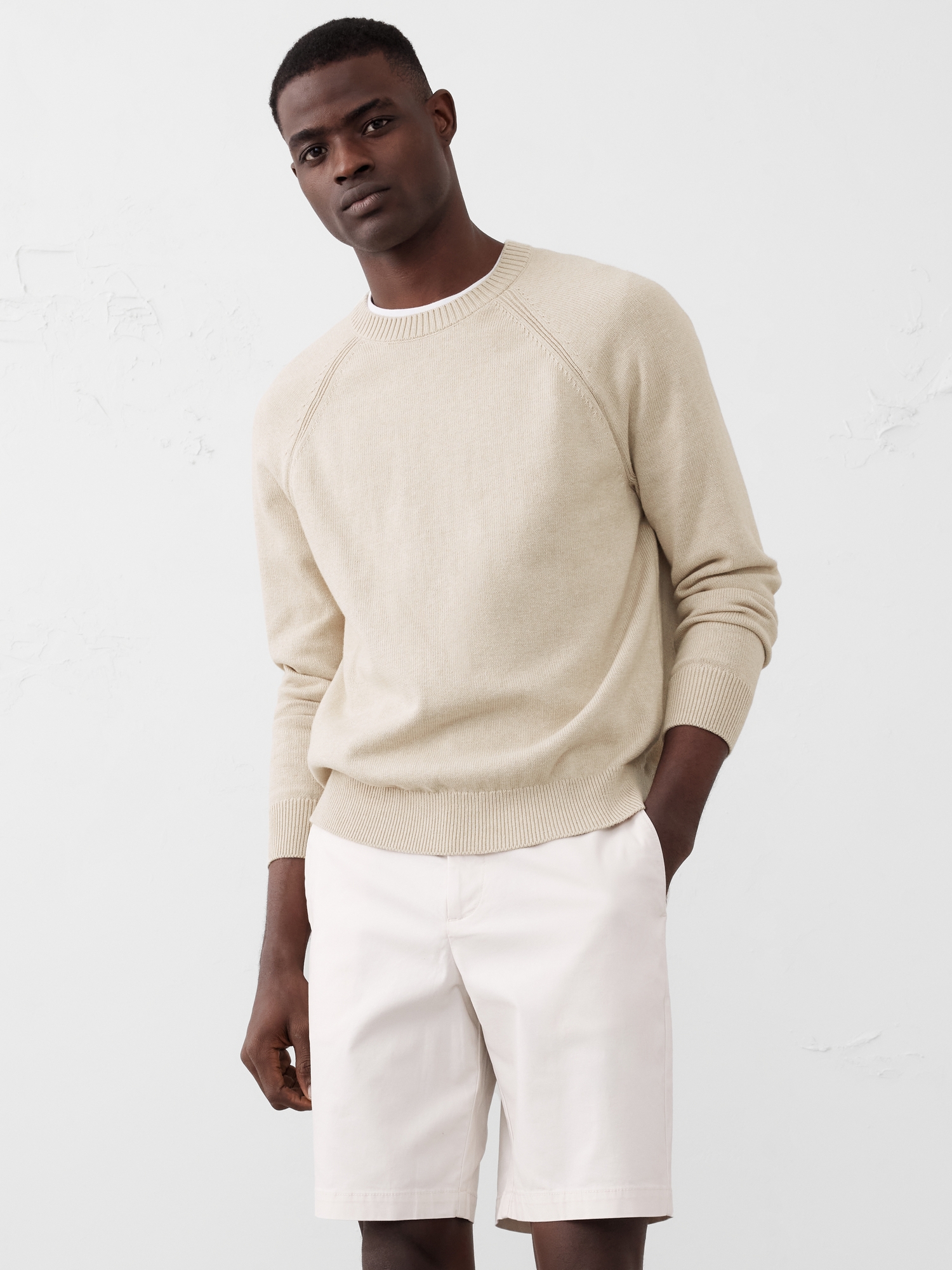 Soft Crew-Neck Sweater - Maverick Tan Heather