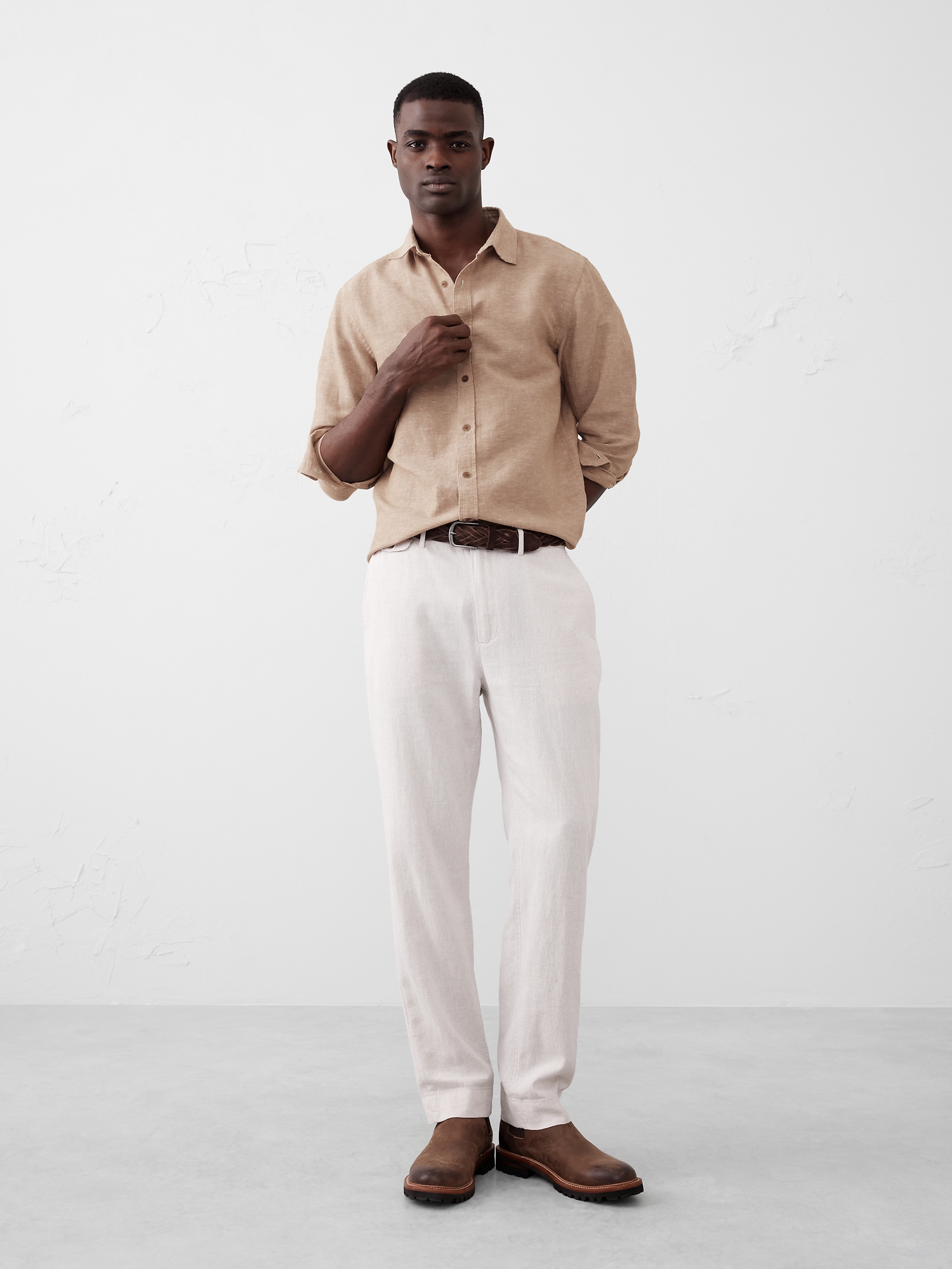 Slim Linen-Blend Shirt