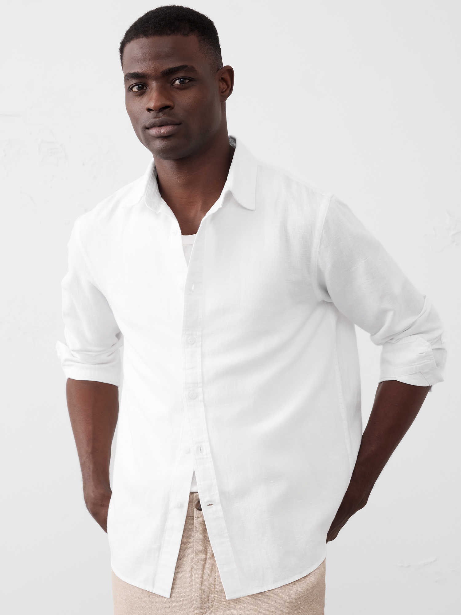 Slim Linen-Blend Shirt