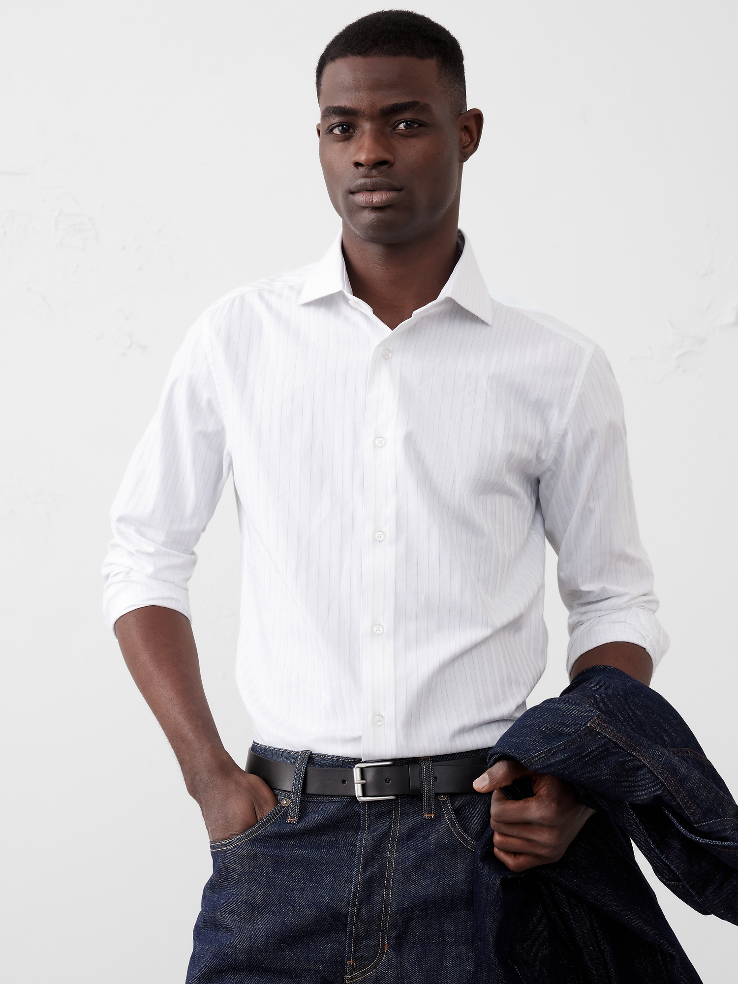 Image number 1 showing, Slim-Fit Dobby Dress Shirt
