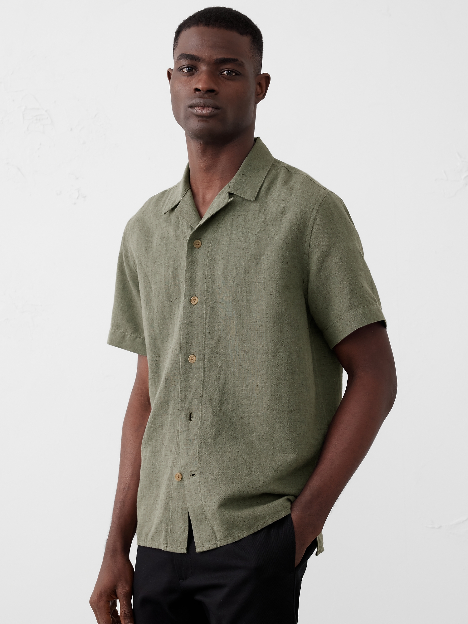 Linen-Blend Resort Shirt