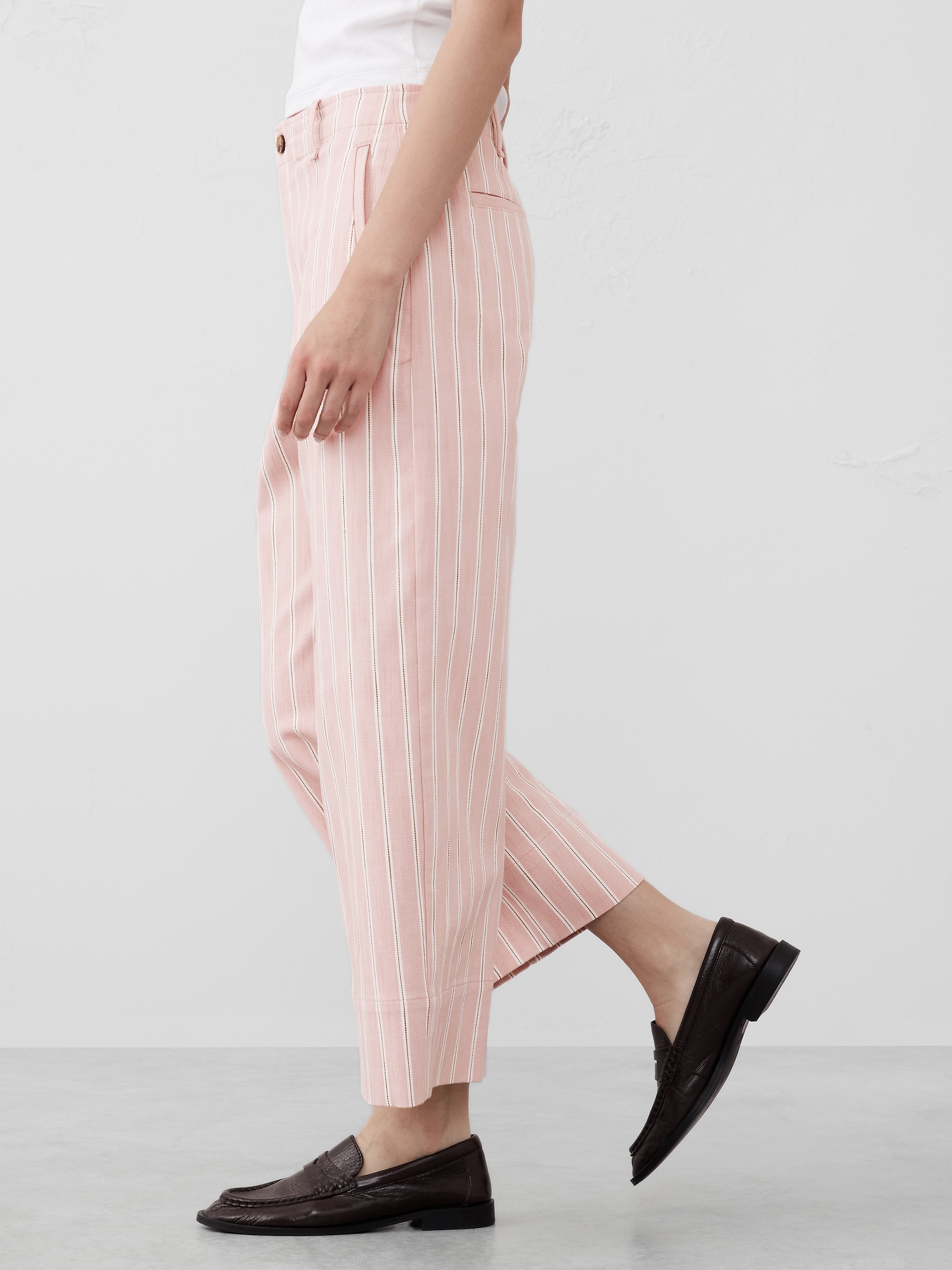 Twill Wide-Leg Crop Pant