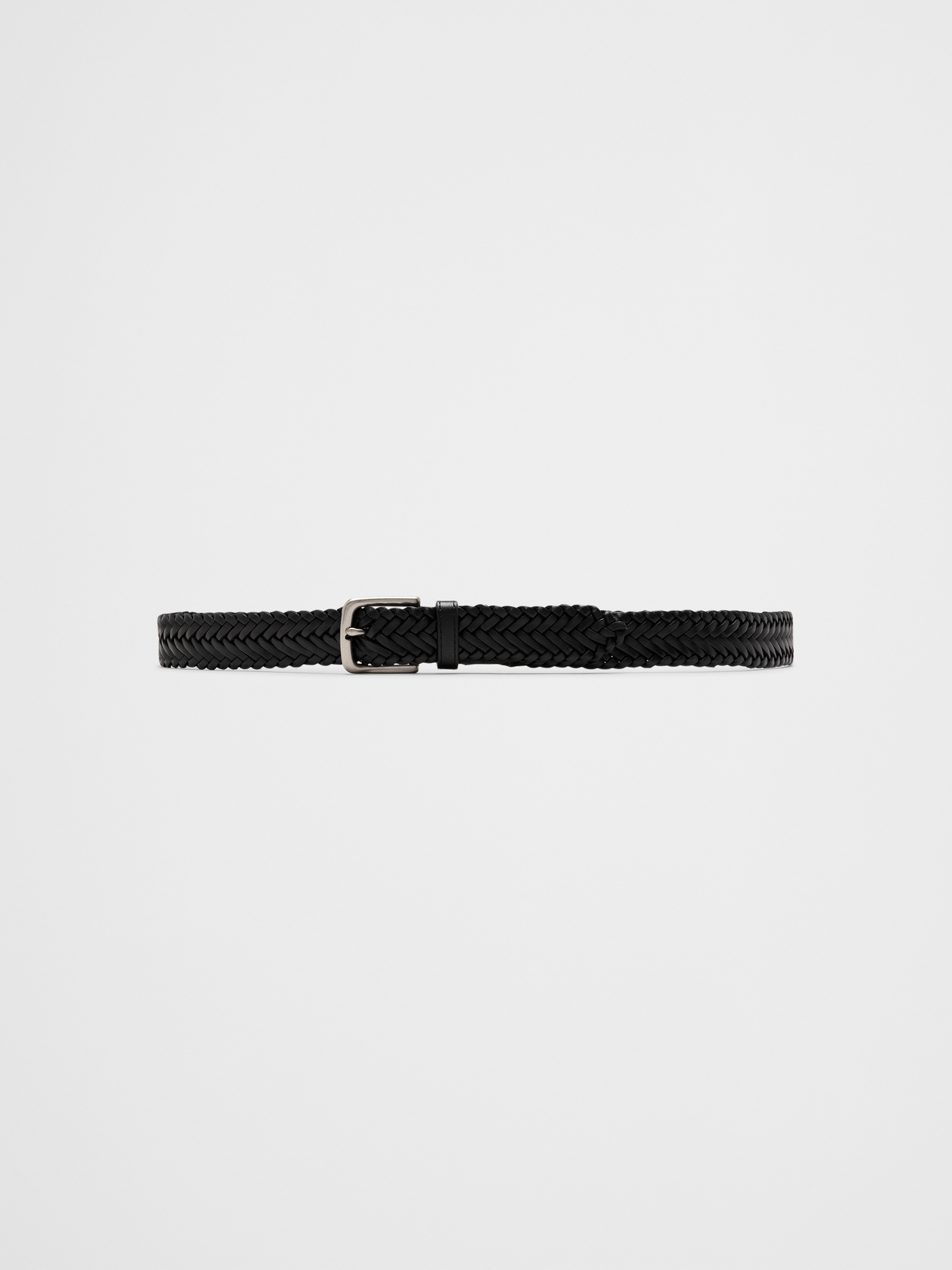 Ceinture en cuir tressé - Noir