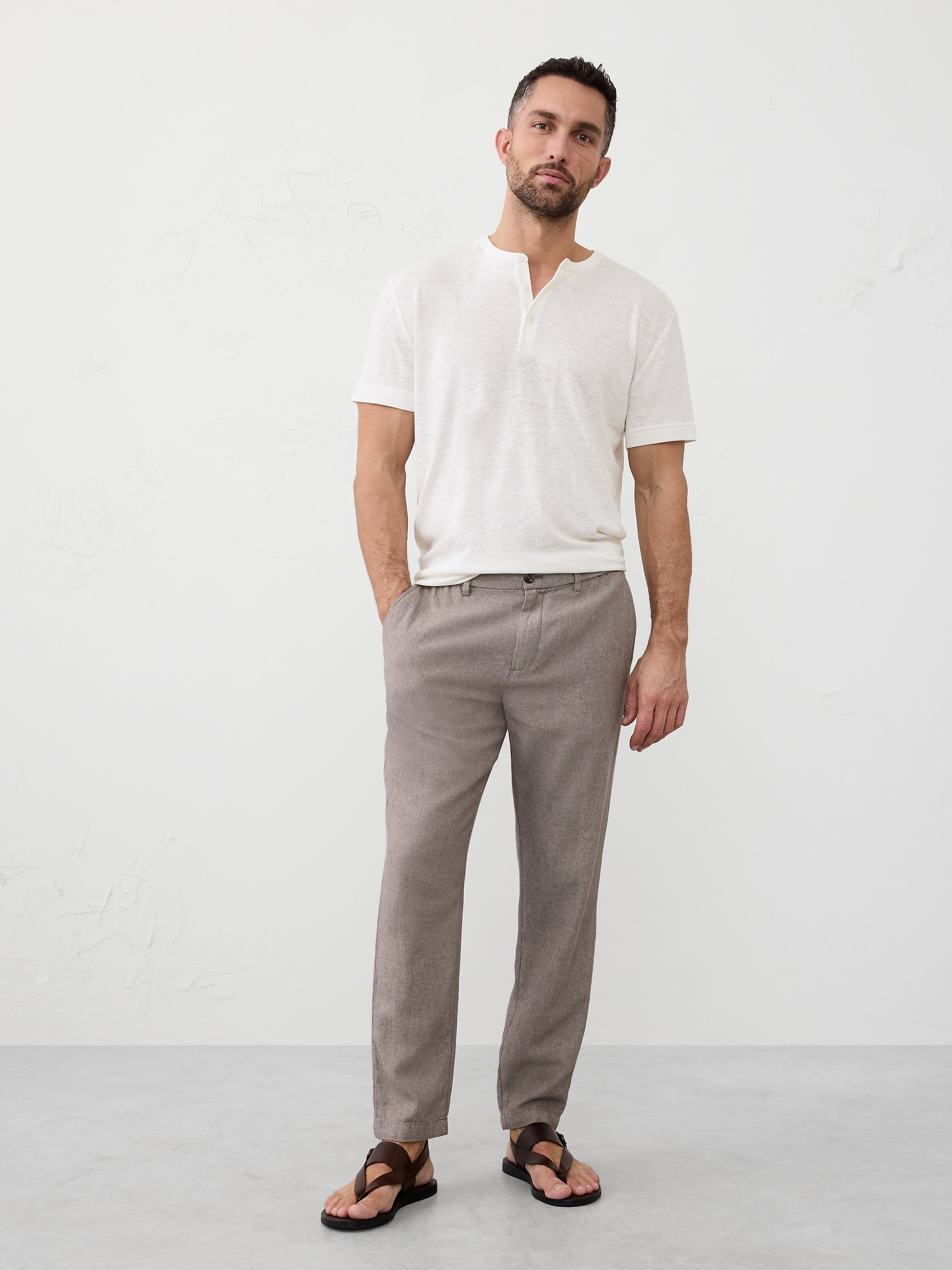 Image number 1 showing, Linen-Blend Henley