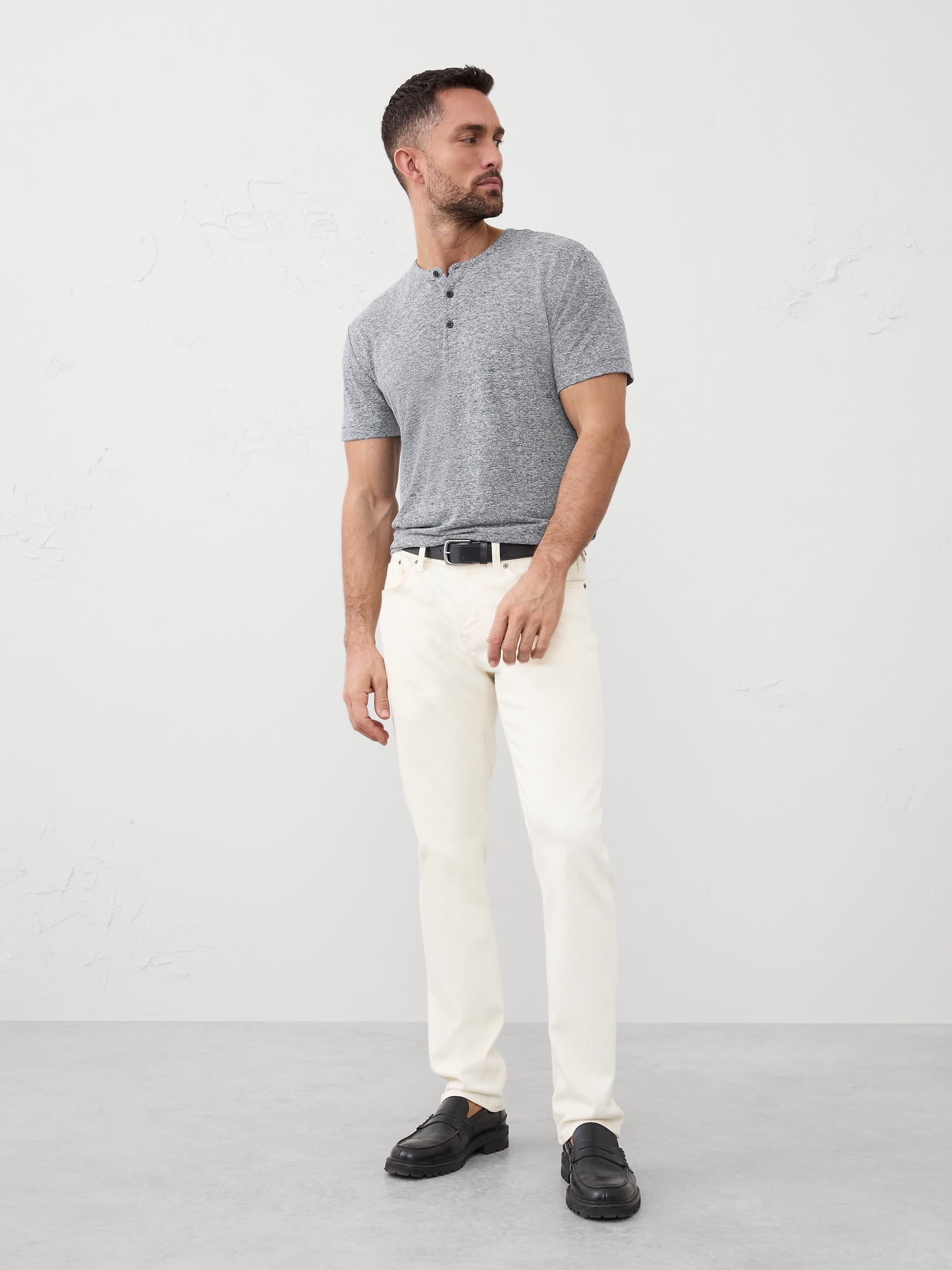Image number 1 showing, Linen-Blend Henley