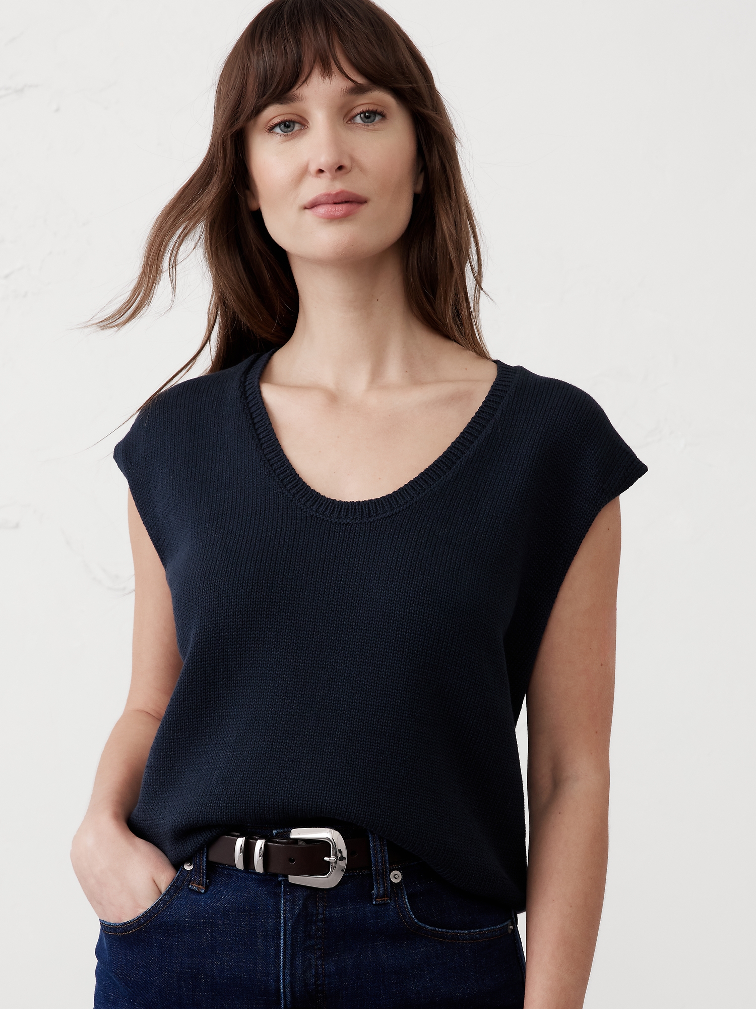 Scoop-Neck Pullover Sweater