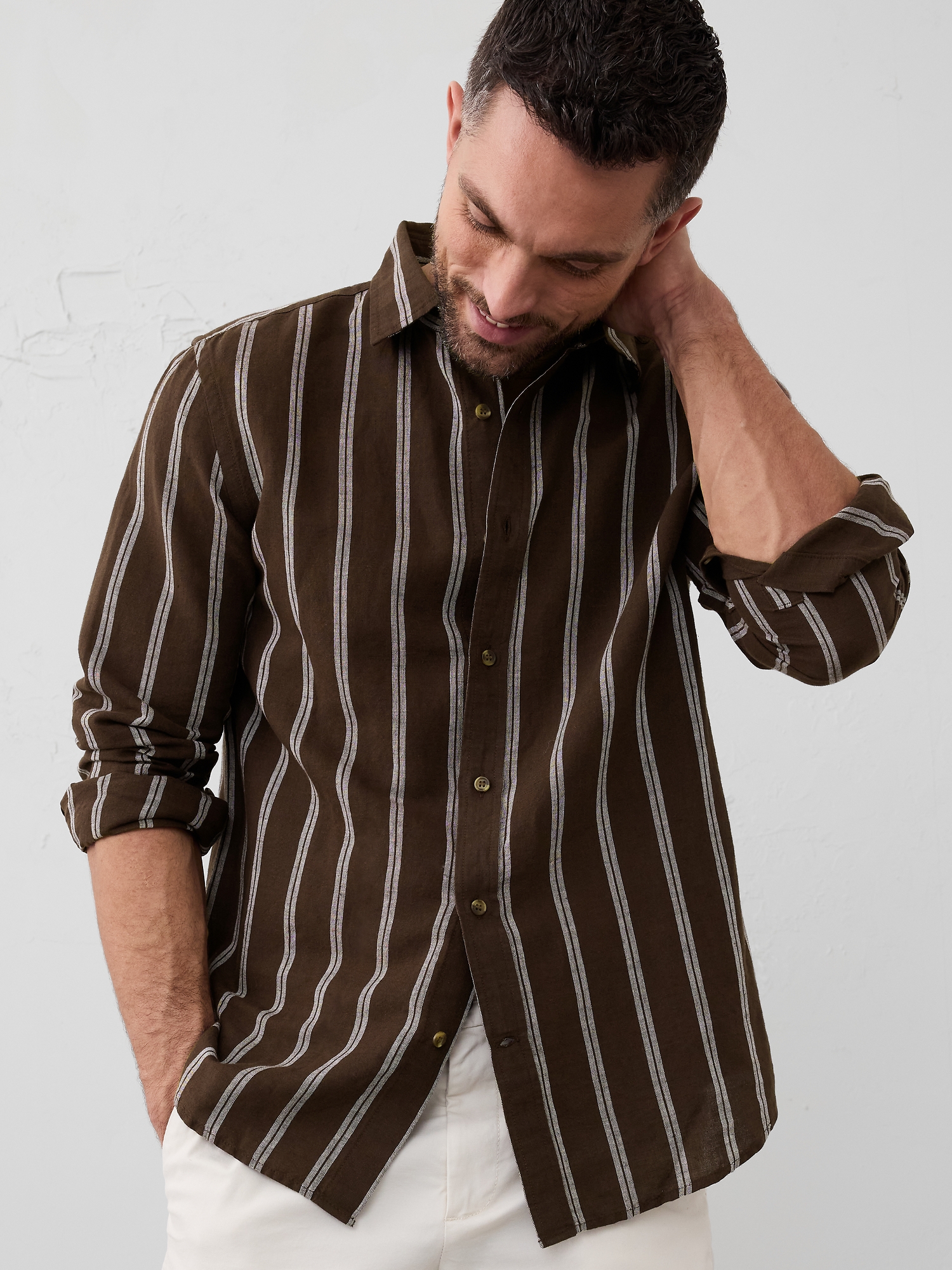 Slim Linen-Blend Shirt