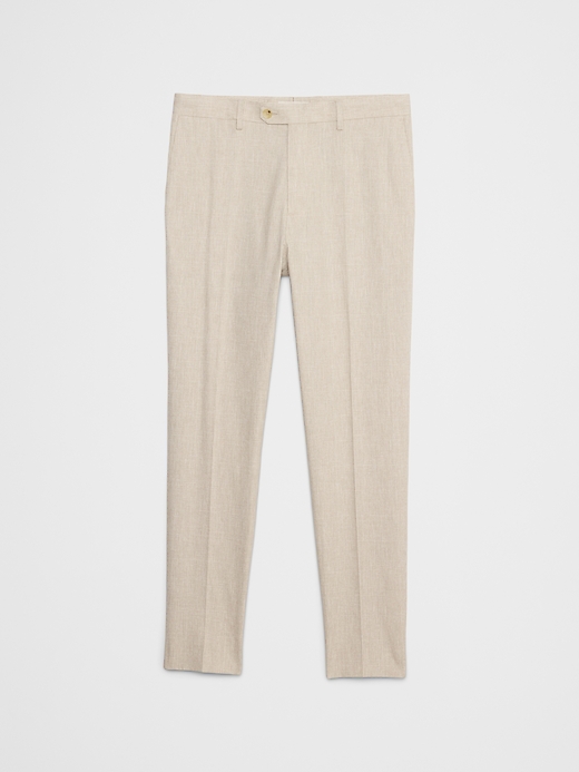 Tailored-Fit Linen-Blend Glen Plaid Suit Trouser Banana Republic