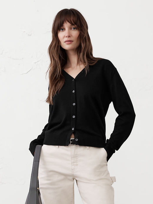 トップス ROUND NECK CARDIGAN /SLIM VNECK pullover Women's V Neck Cropped Cardigan, Short Sleeve Casual Button