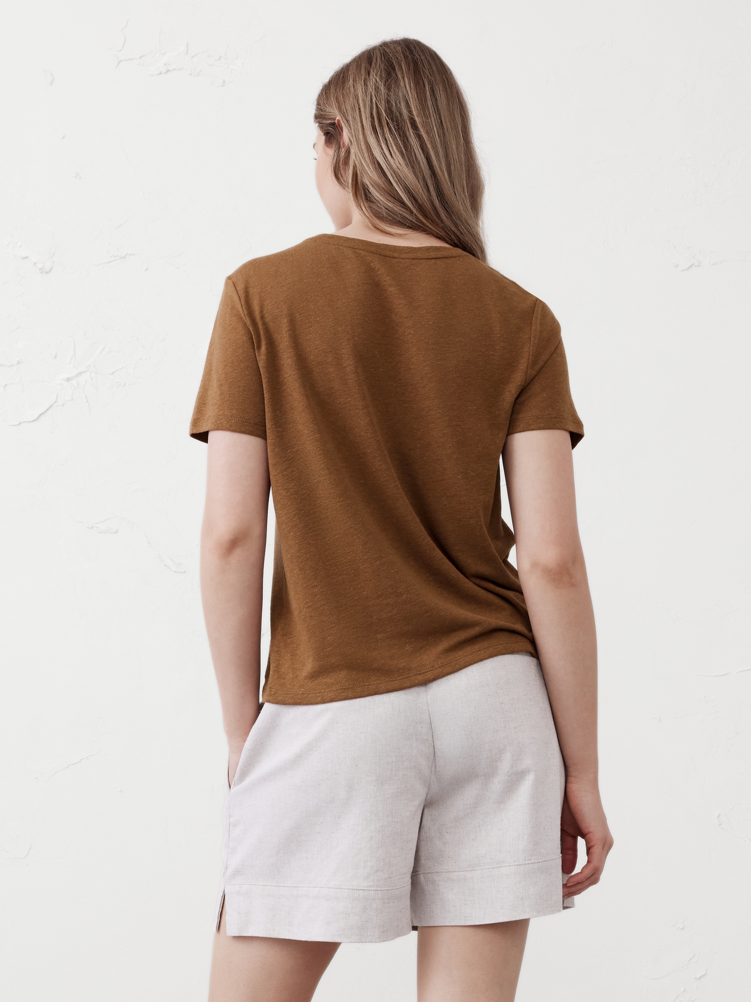 Image number 5 showing, Linen-Blend Crew-Neck Top