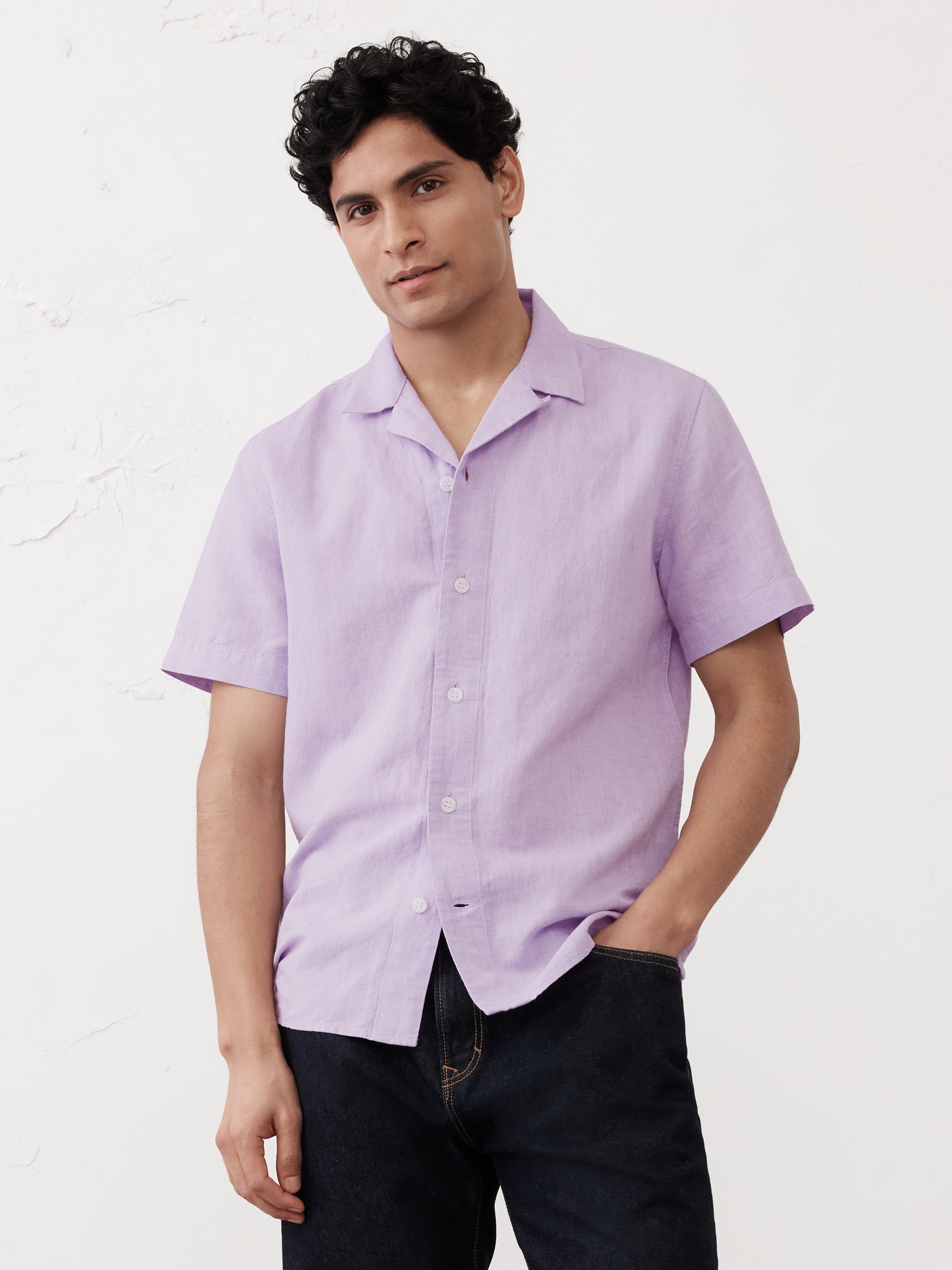 Linen-Blend Resort Shirt