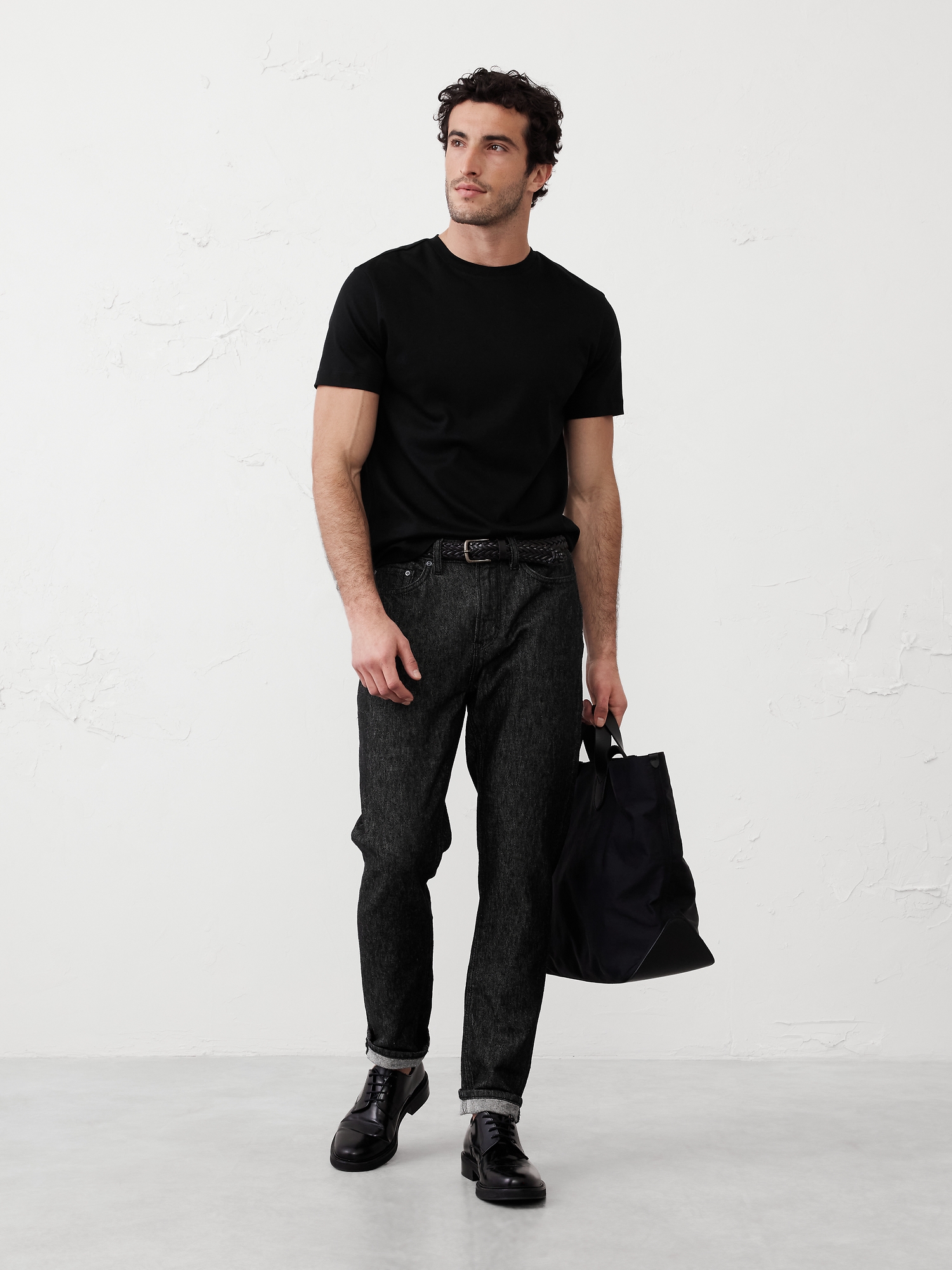 Luxe Touch Crew-Neck T-Shirt - Black