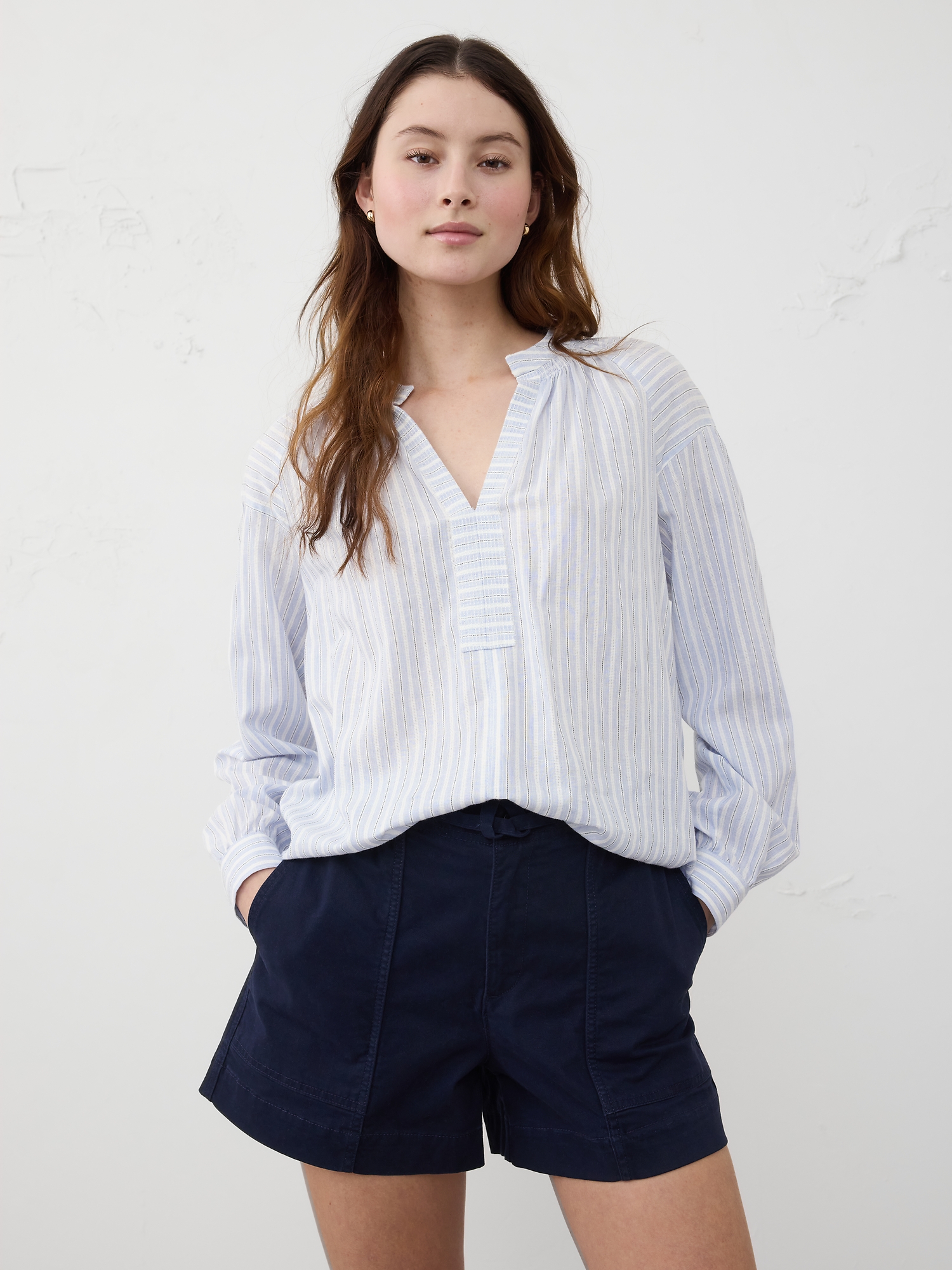Sheer Trapunto Stitch Voile Top
