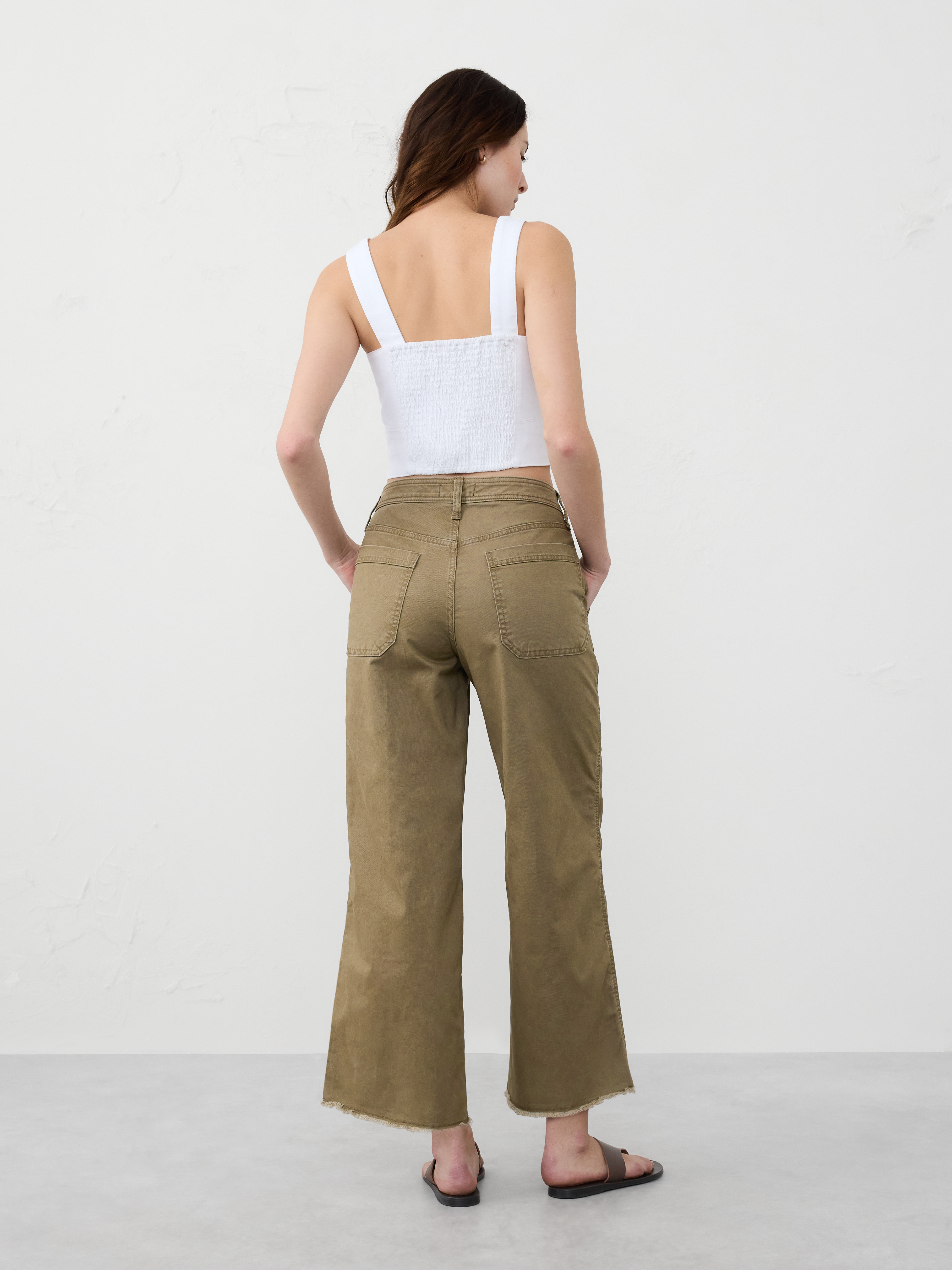 Wide-Leg High-Rise Cropped Chino | Banana Republic Factory