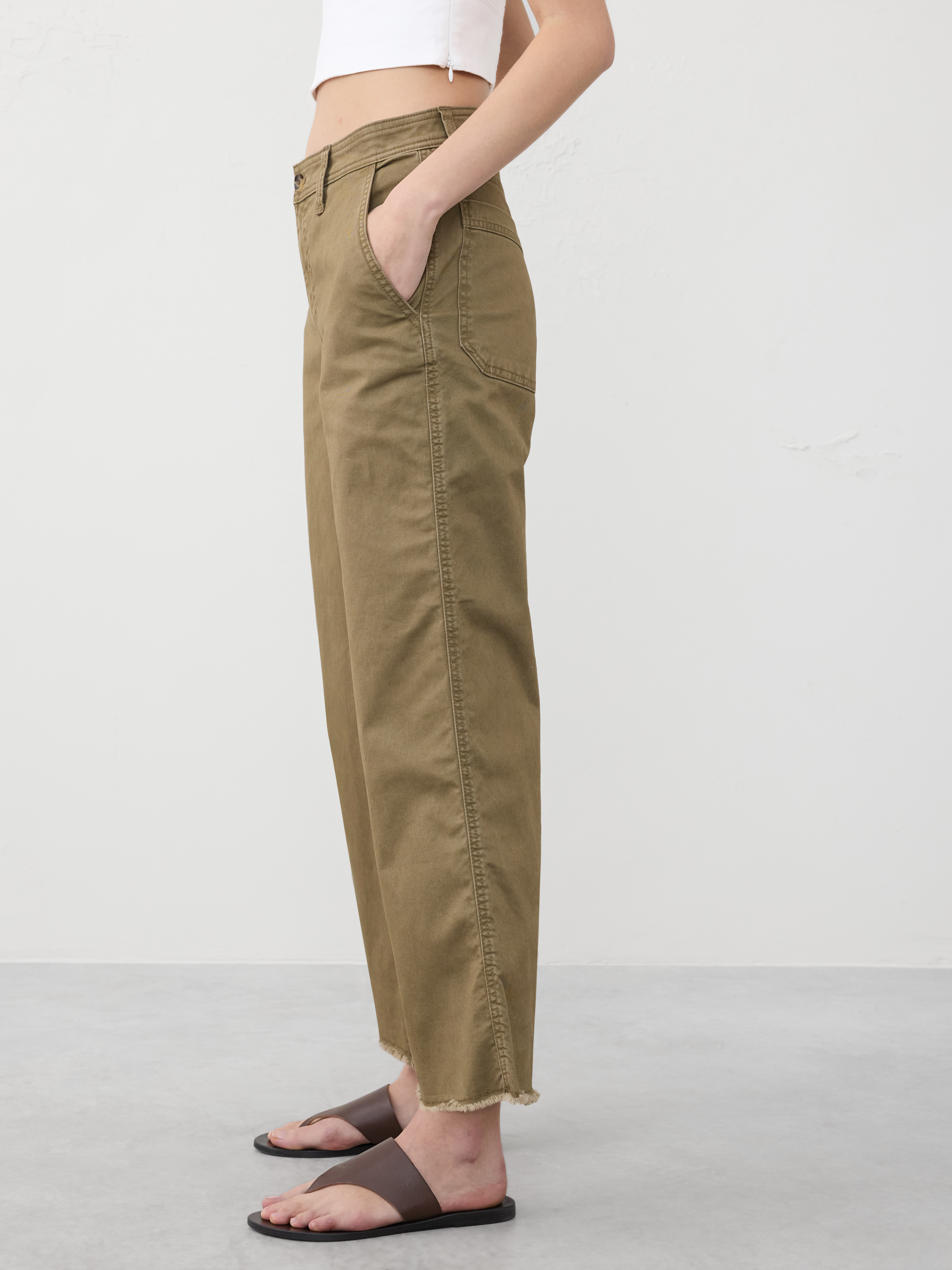 Wide-Leg High-Rise Cropped Chino | Banana Republic Factory