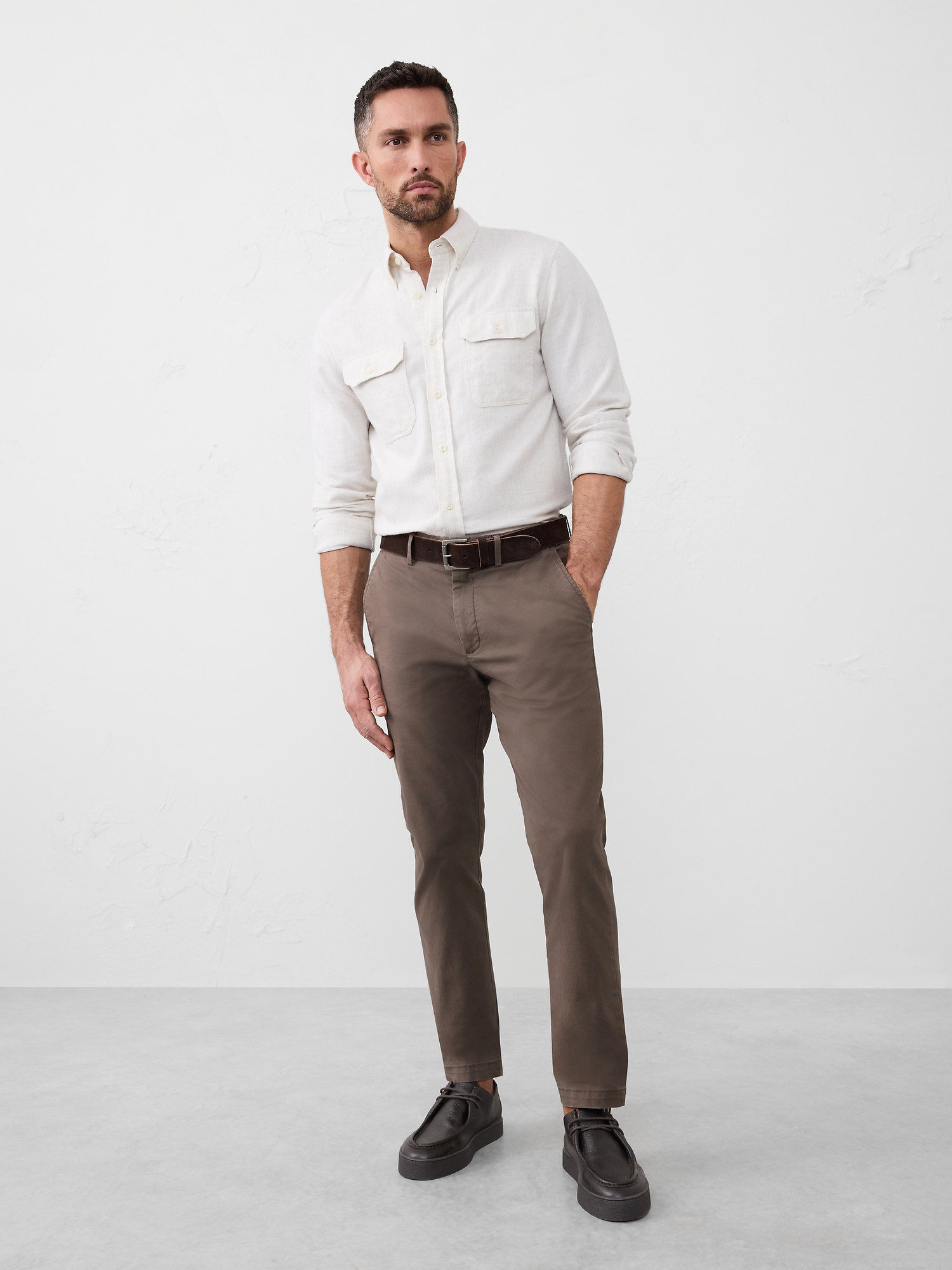 Slim Lived-In Chino - Light Coffee Bean