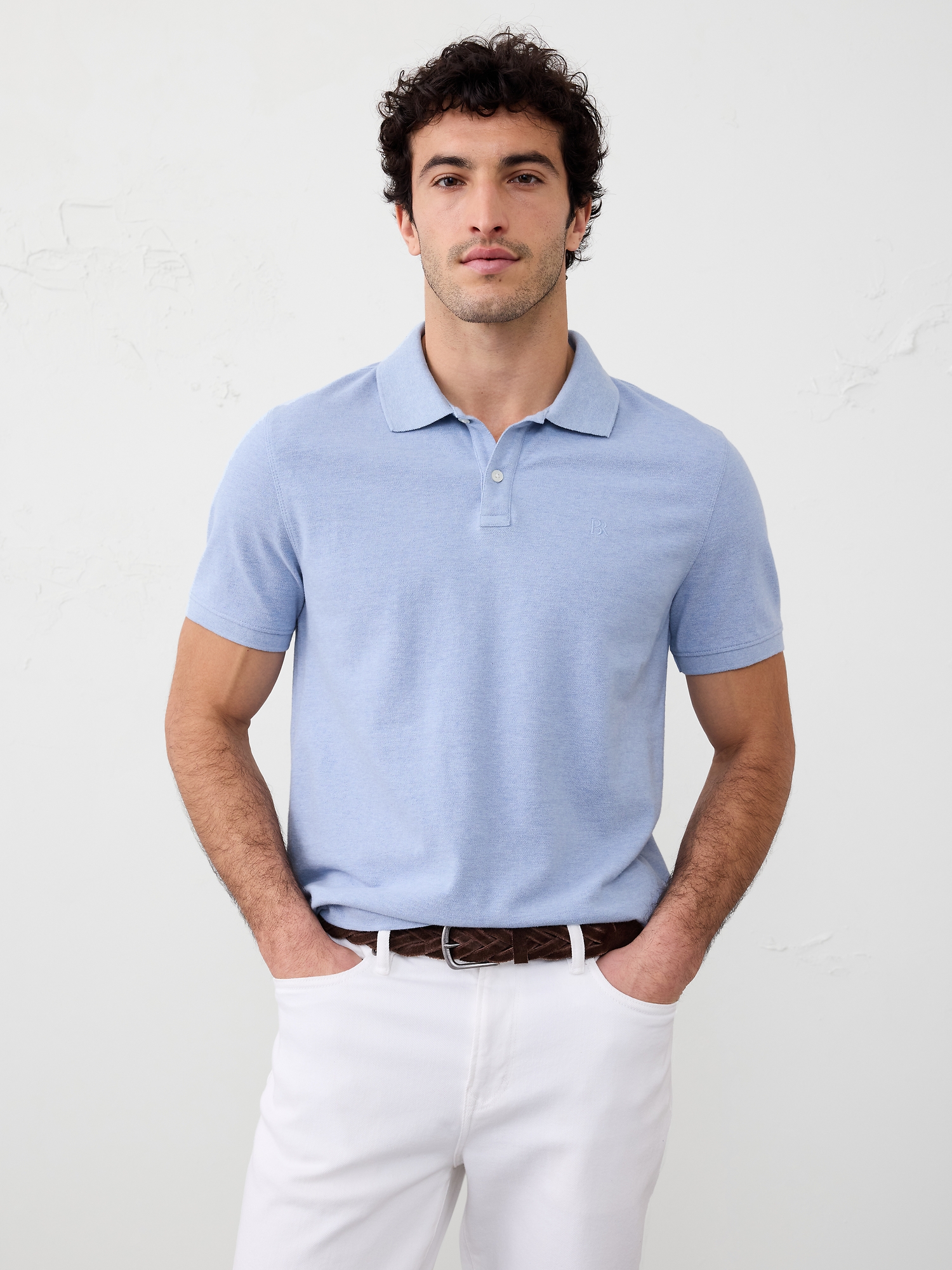 Cotton Monogram Pique Polo
