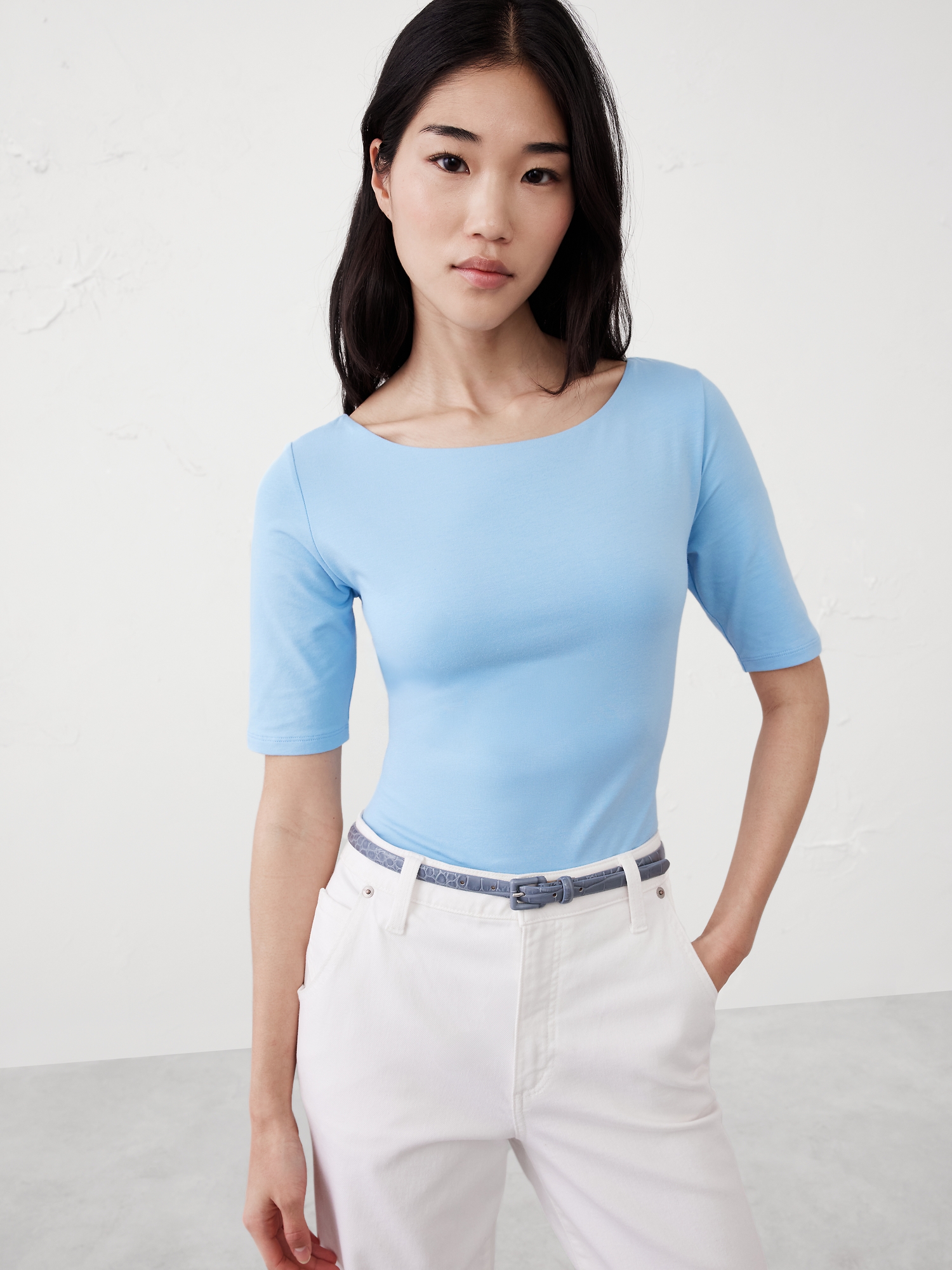 Image number 6 showing, Soft Stretch Elbow-Sleeve Top