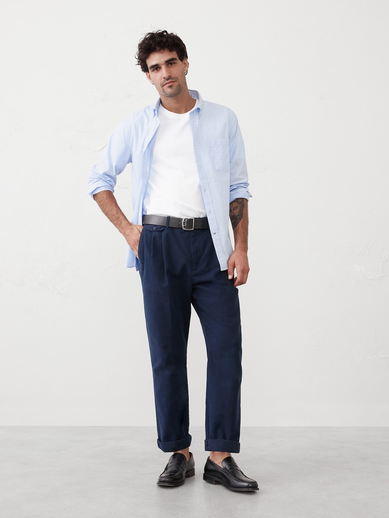 Slim Softwash Cotton Shirt - Blue