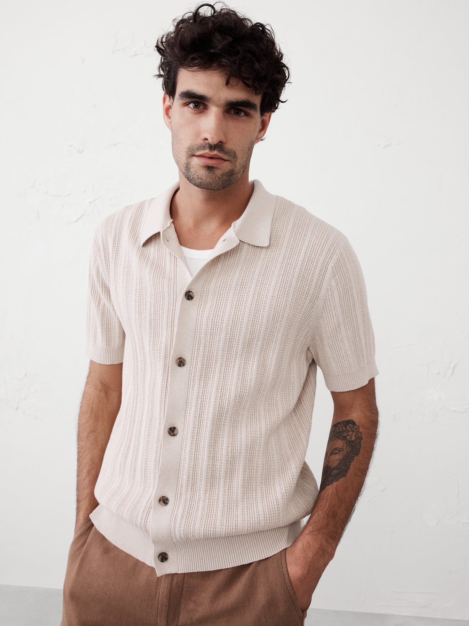 Textured Sweater Polo