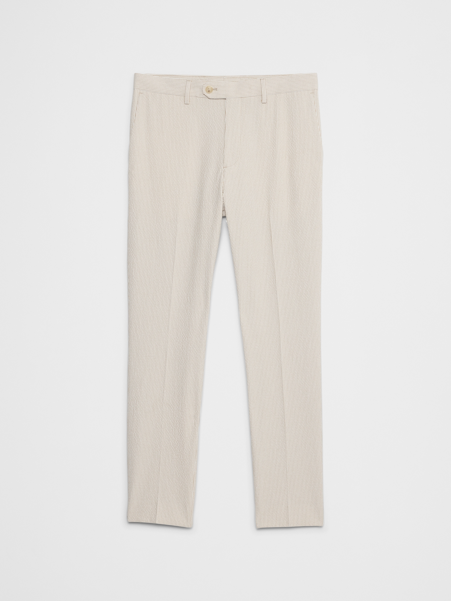 Tailored-Fit Khaki Seersucker Suit Trouser