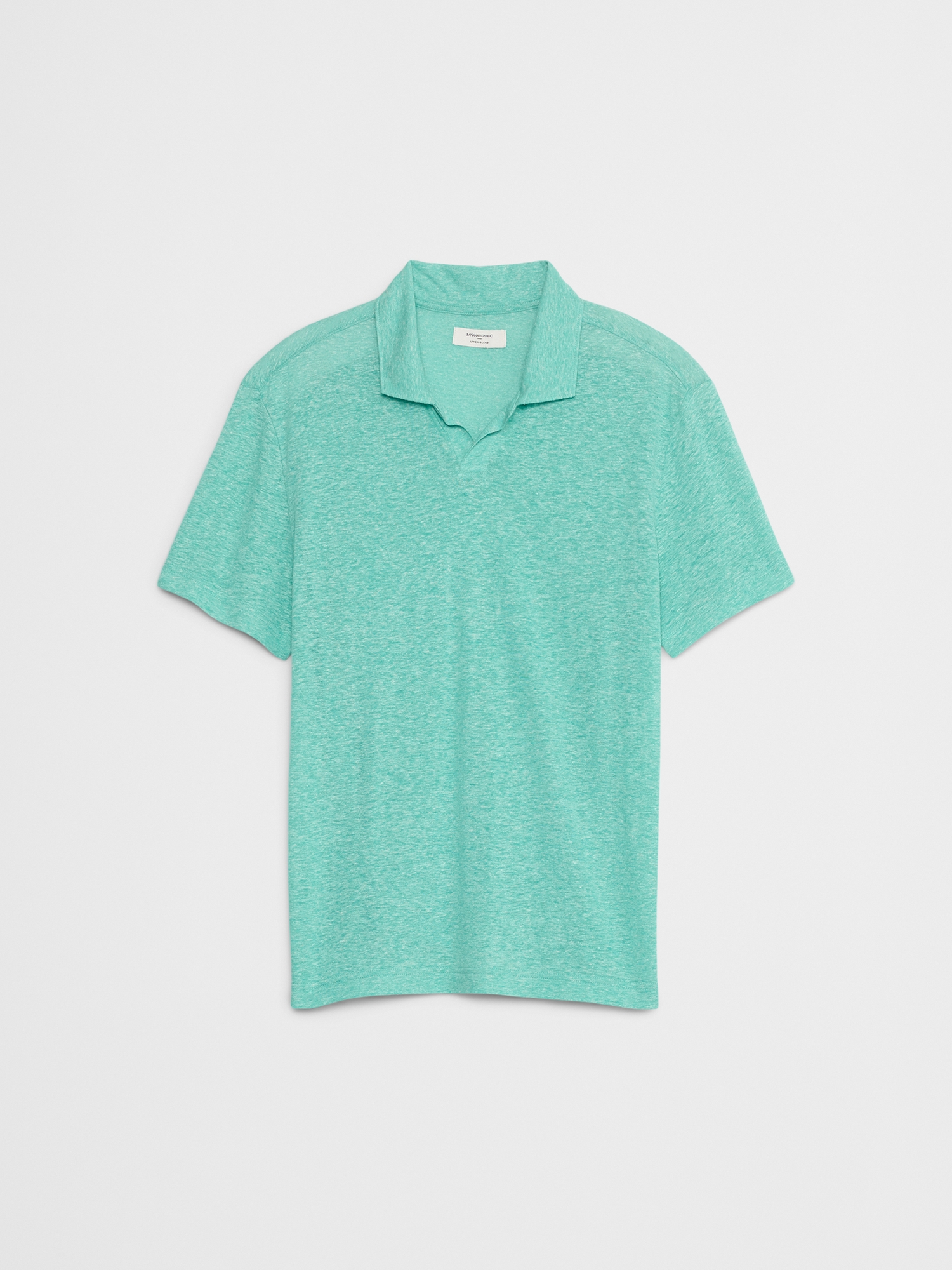 Linen-Blend Johnny Collar Polo
